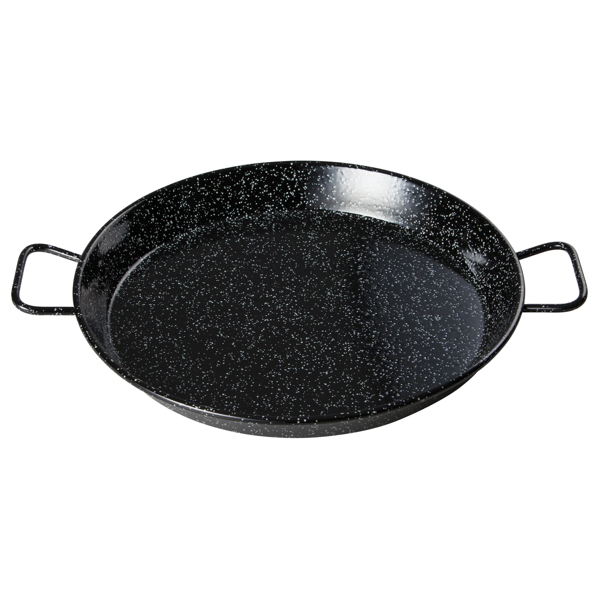 Winco 23-5/8" Enameled Carbon Steel Paella Pan - Dual Handles - Image 2
