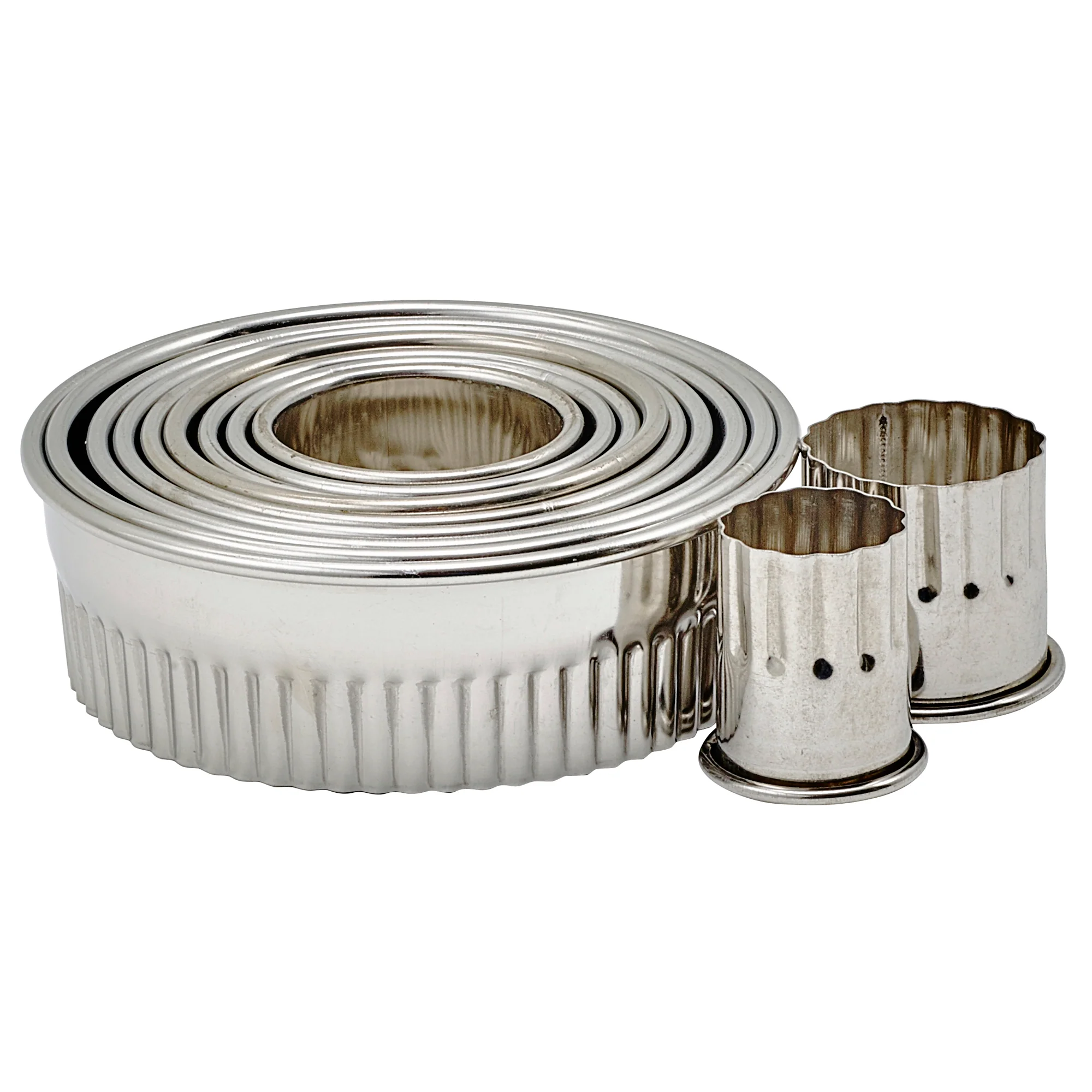 Winco CST-1 1” to 3-1/2” Diameter Cookie Cutter Set with Storage Container Stainless Steel
