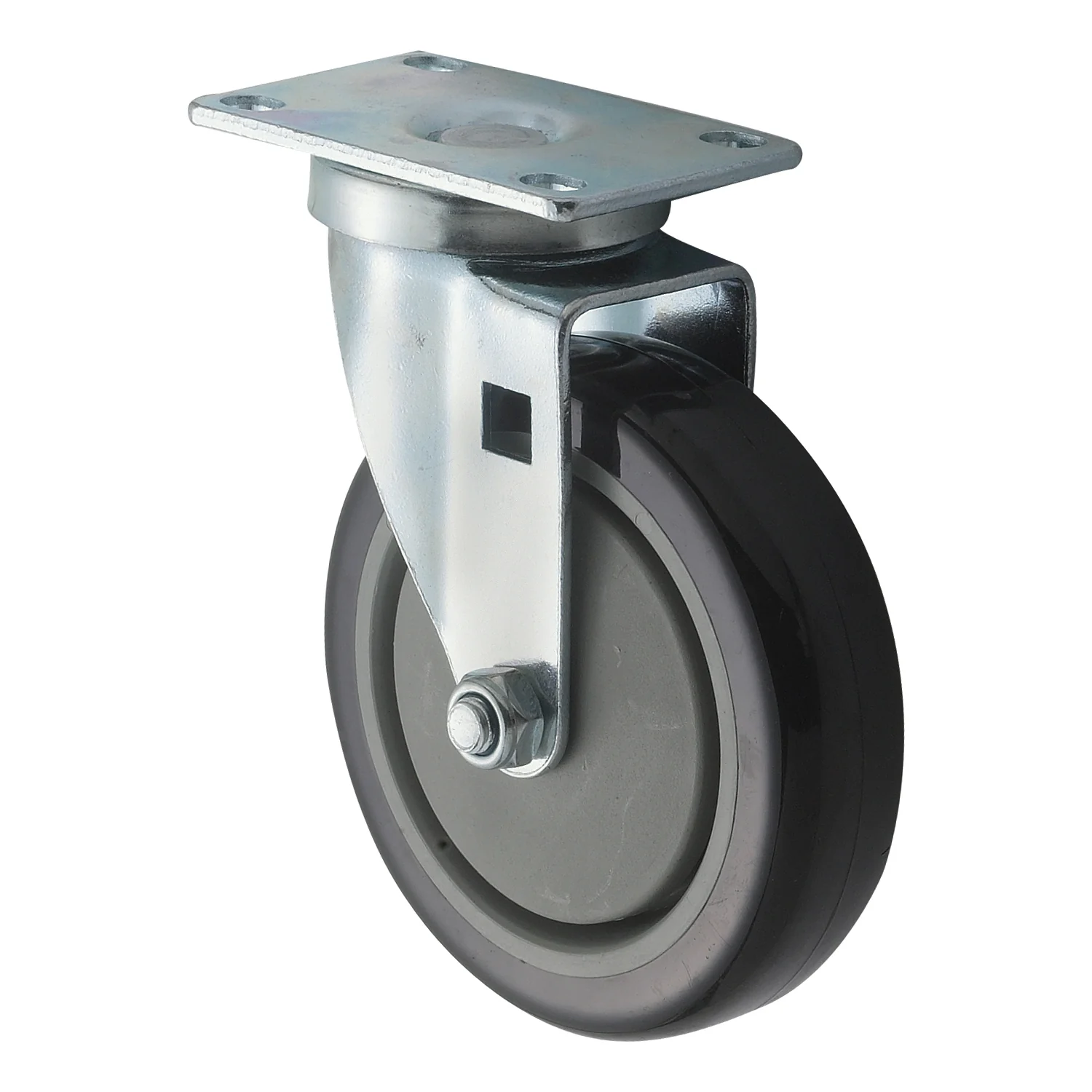 Winco CT-23 5 Inch Diameter Universal Caster Set Polyurethane Wheels 220 lbs Capacity