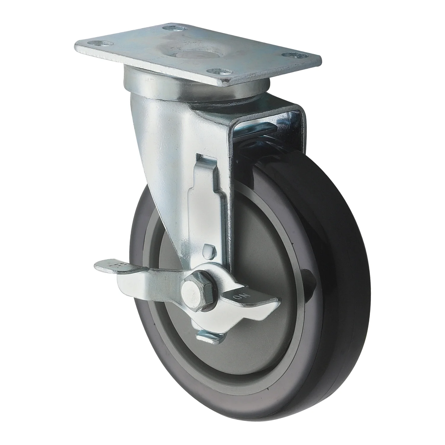 Winco CT-23B 5 Inch Diameter Caster Set Universal with Brakes Polyurethane