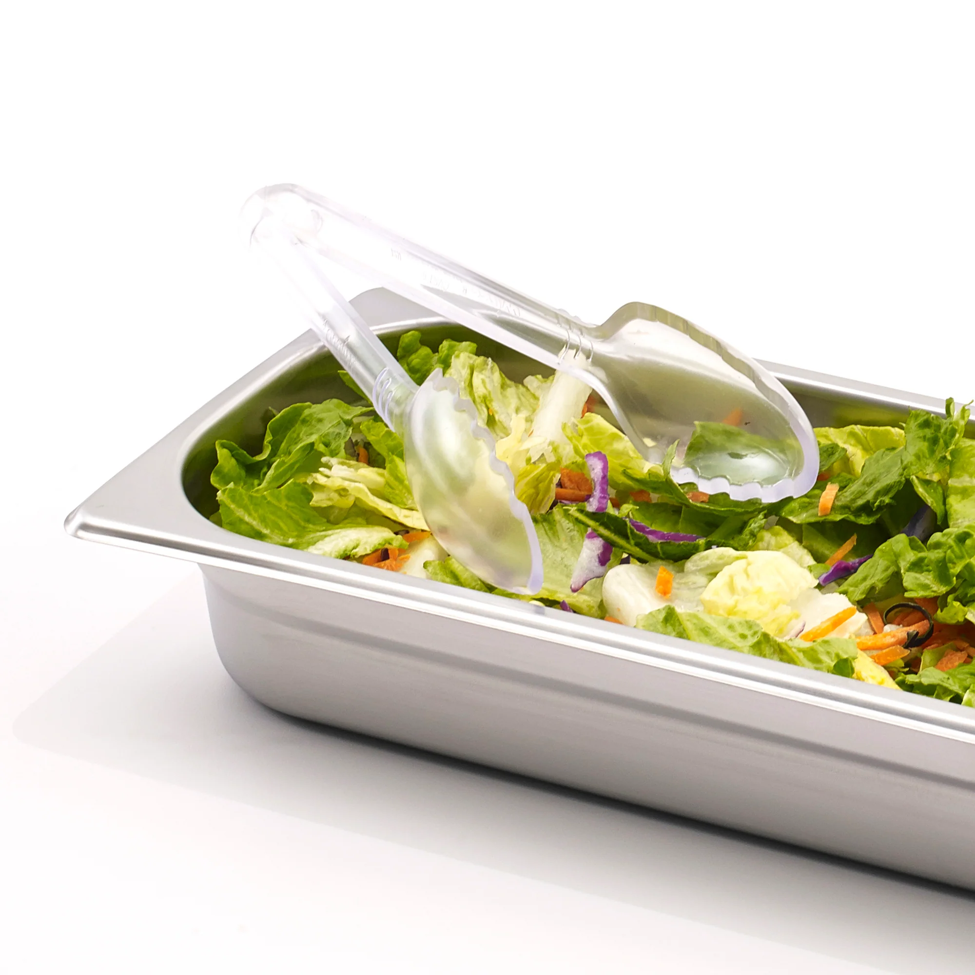 Winco CVST-6C 6 Inch Serving Tong Heat Resistant Polycarbonate Clear NSF - Image 2