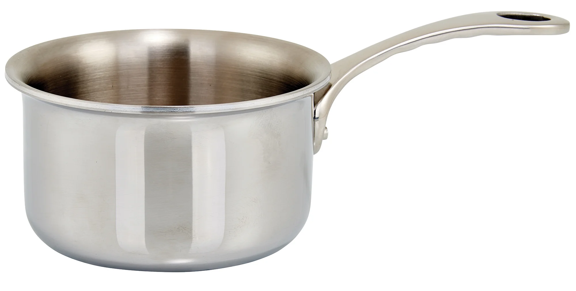 Winco DCSP-3S 11 Oz Mini Sauce Pan Round Induction Ready with Riveted Handle Aluminum Stainless Steel - Image 3
