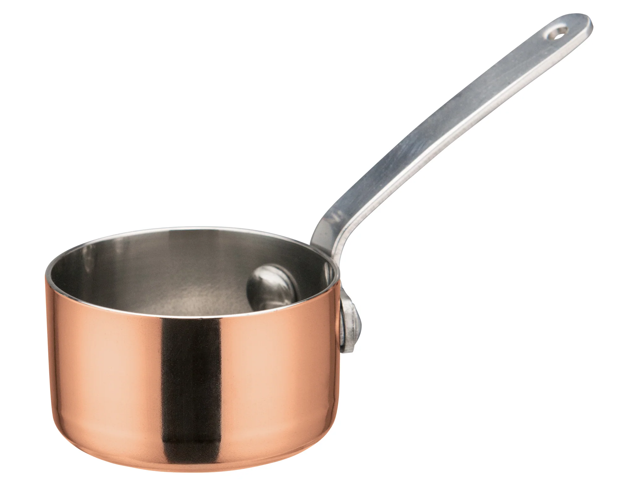Winco DCWA-201C 2 Oz Mini Sauce Pan Copper Plated Round Cookware - Image 2
