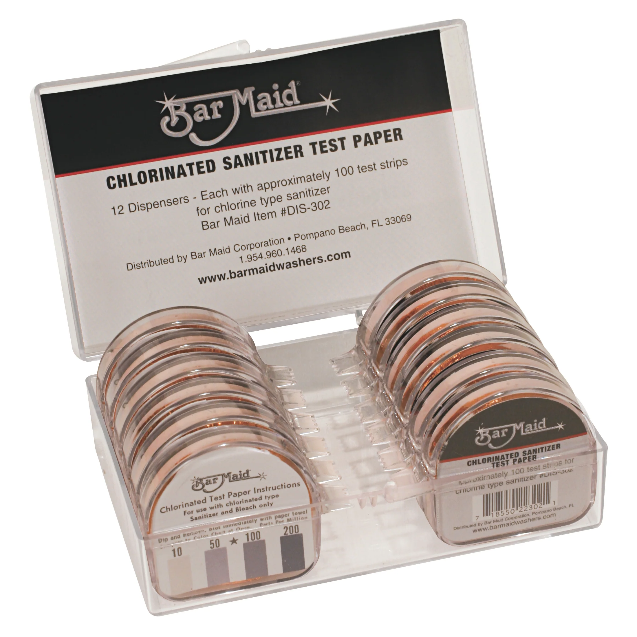 Winco DIS-302 Bar Maid Chlorine Strips in Dispenser
