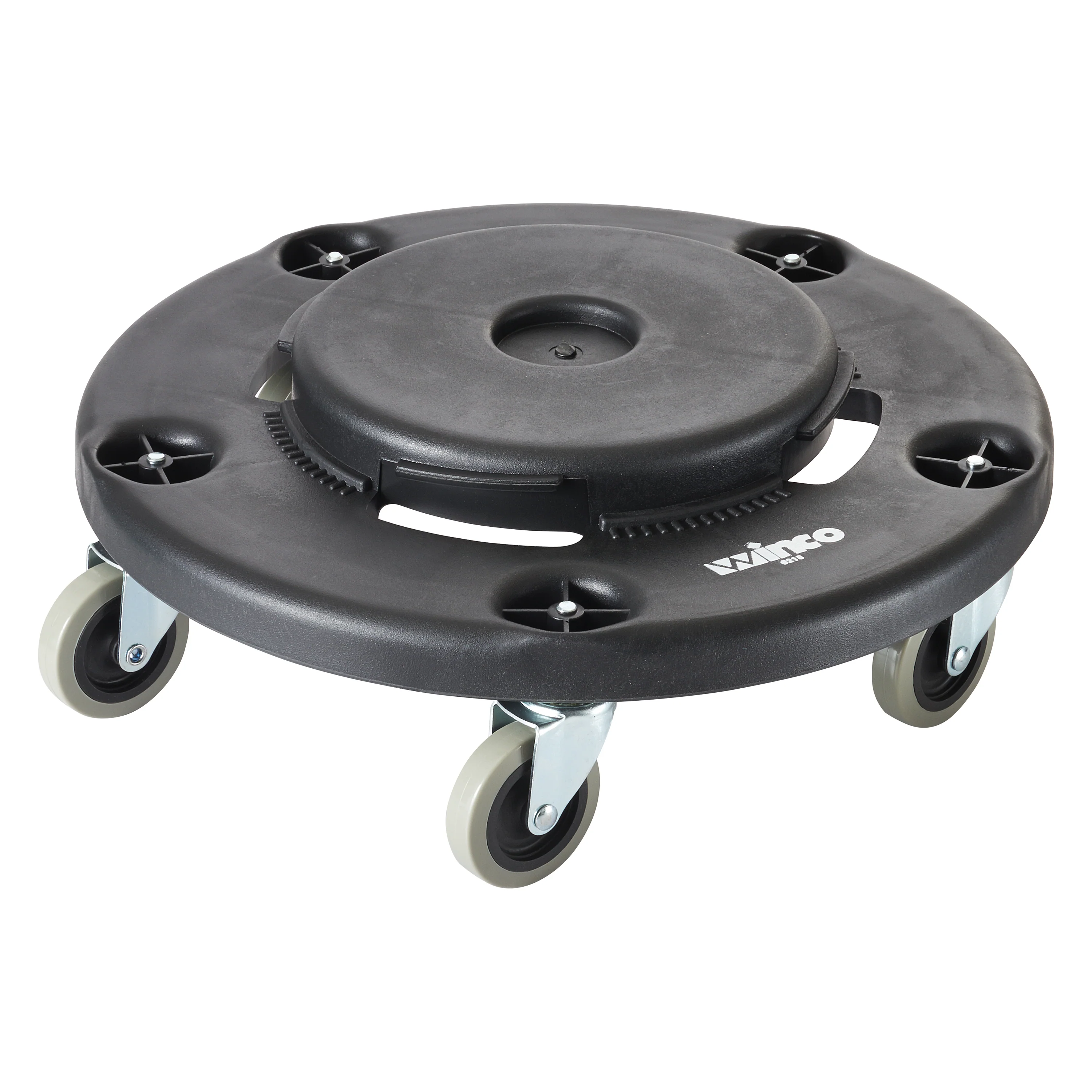 Winco DLR-18 18 Inch Dolly Heavy Duty Black Plastic for Transport