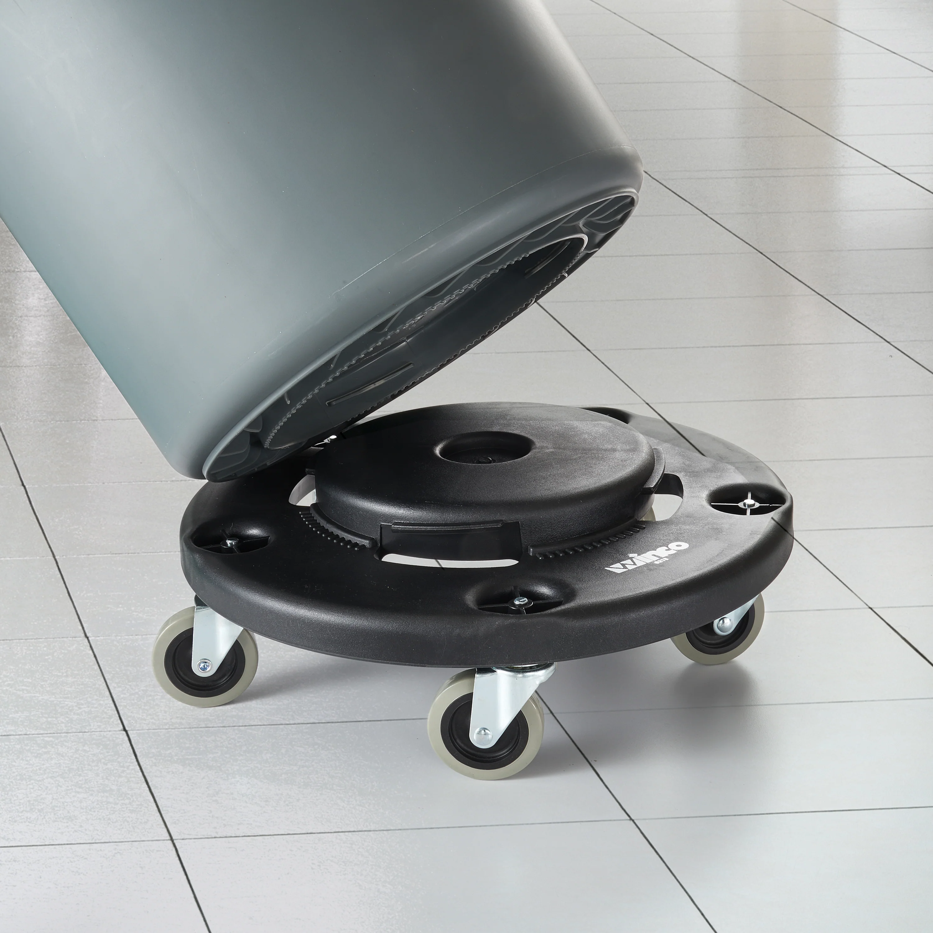 Winco DLR-18 18 Inch Dolly Heavy Duty Black Plastic for Transport - Image 6