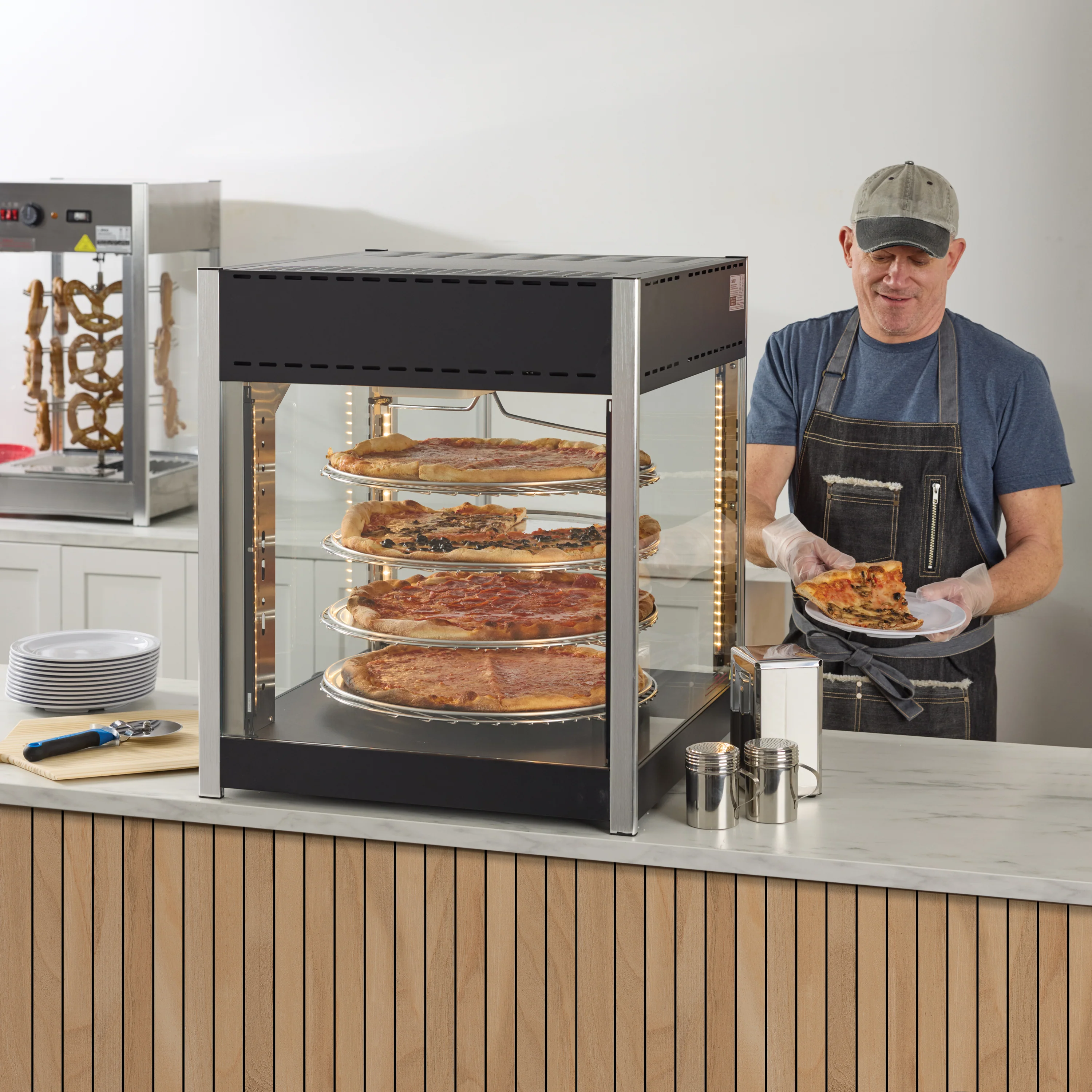 Winco EDM-1K 25-1/4 Inch Countertop Display Merchandiser Rotating with Stainless Steel - Image 3