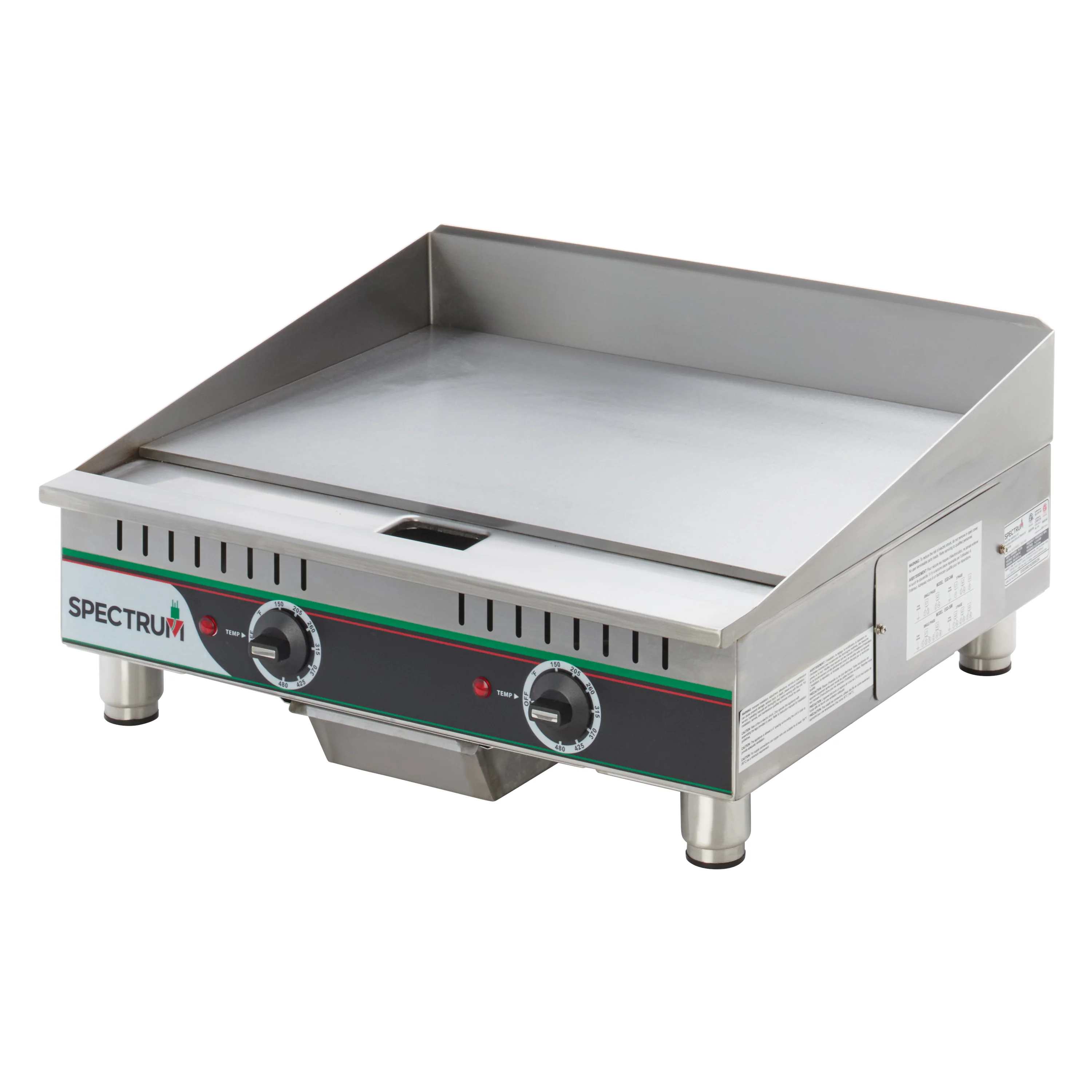Winco EGD-24M 24 Inch Electric Griddle Solid Steel Cook Plate with Two Zones - Image 4