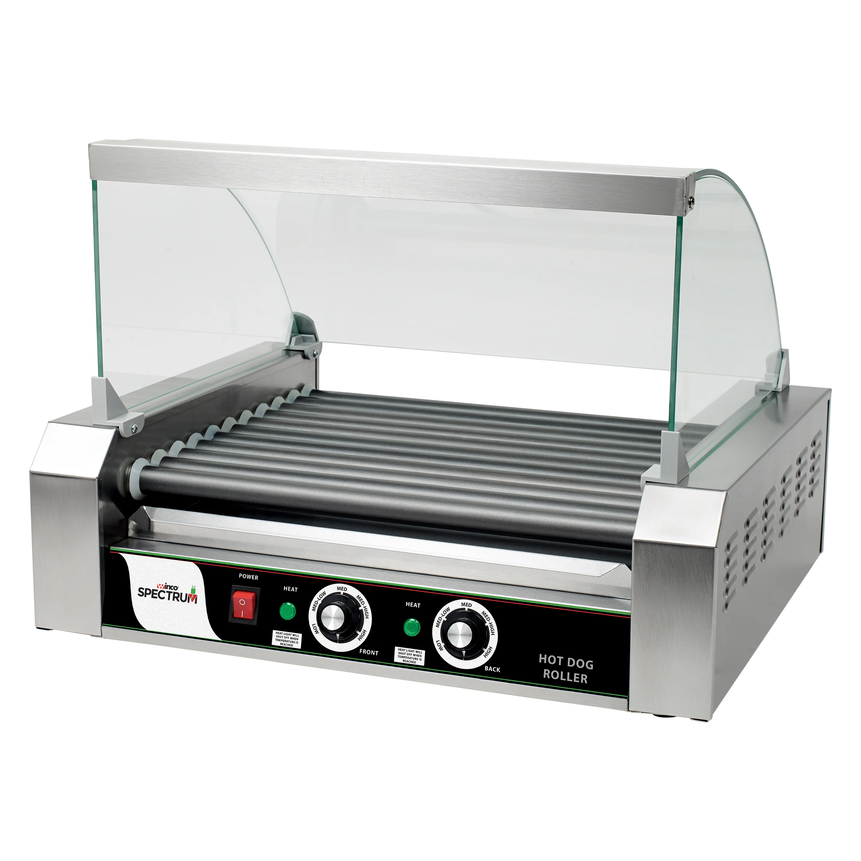 Winco EHDG-11SG 19 Inch Glass Hot Dog Grill Sneeze Guard with Clear Design - Image 5