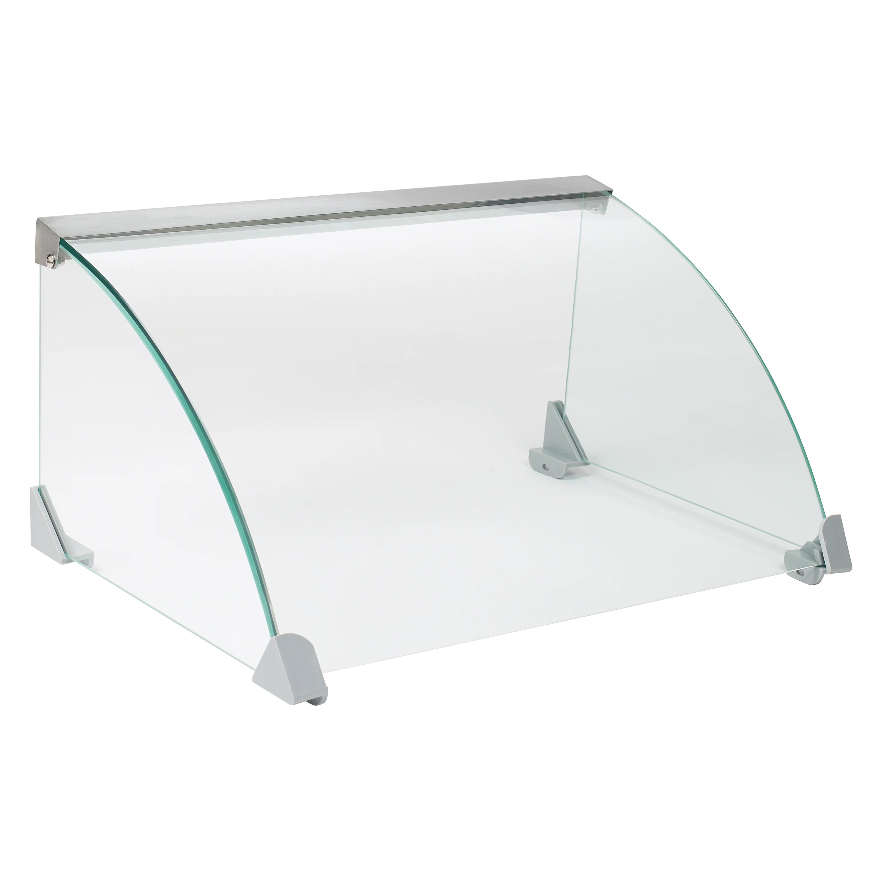 Winco EHDG-5SG 19 Inch Hot Dog Grill Sneeze Guard Glass Clear with Lift-off - Image 2