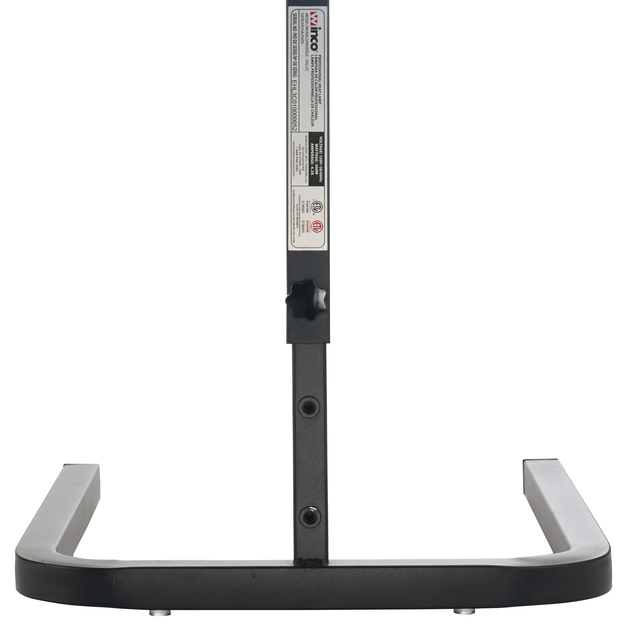 Winco EHL-3C 19 Inch Electric Heat Lamp Free Standing Stainless Steel Black - Image 2