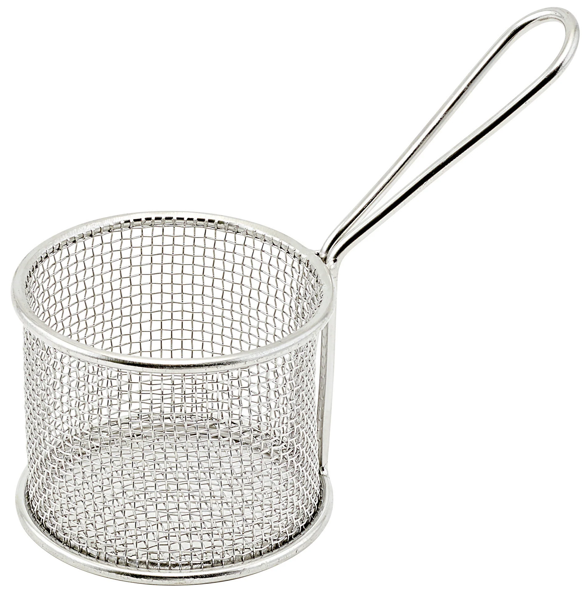 Winco FBM-32R 3-3/4 Inch Diameter Mini Fry Basket Dishwasher Safe Stainless Steel
