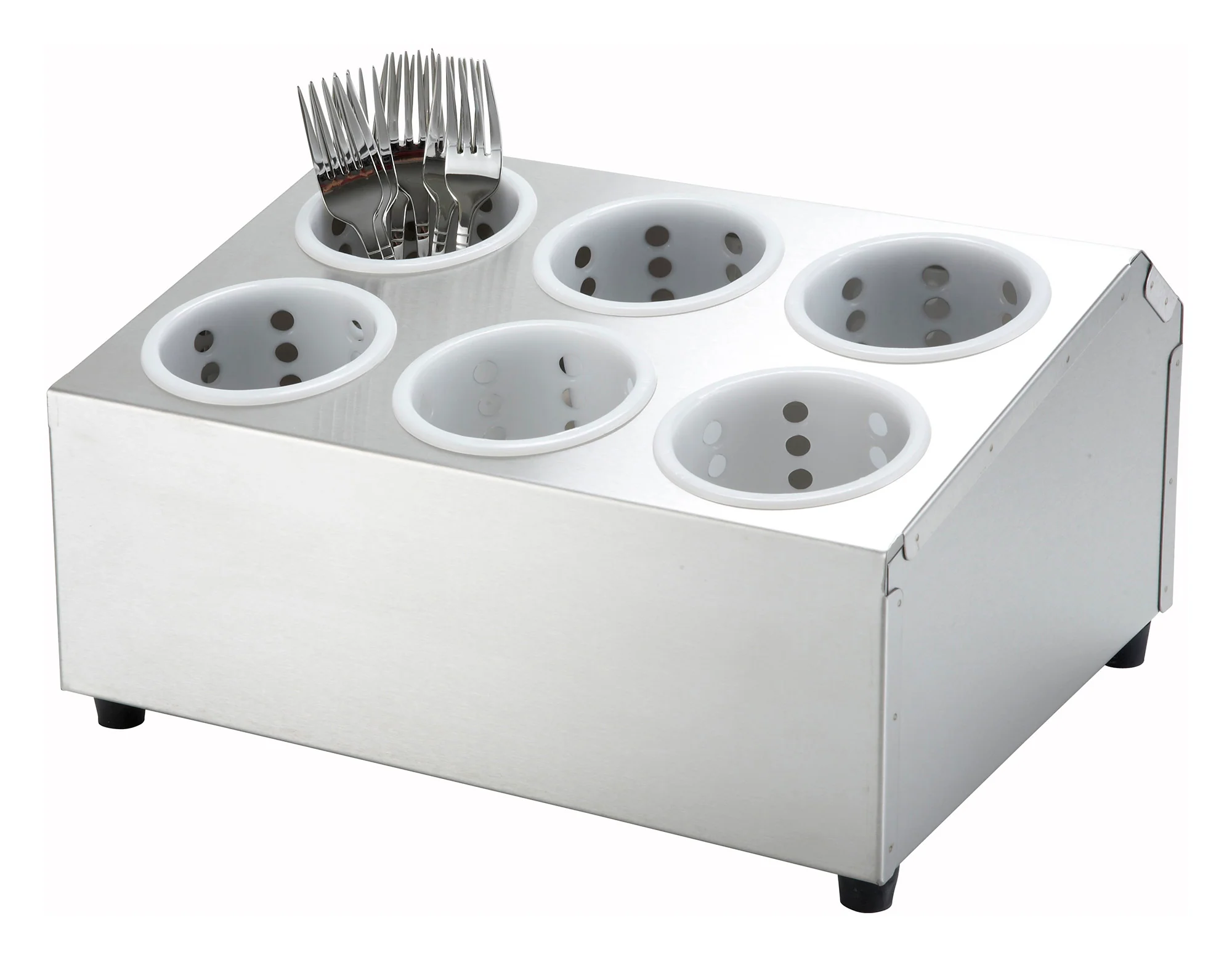 Winco FC-6H Flatware Holder 2-tier Stainless Steel with 6 Holes - Image 2