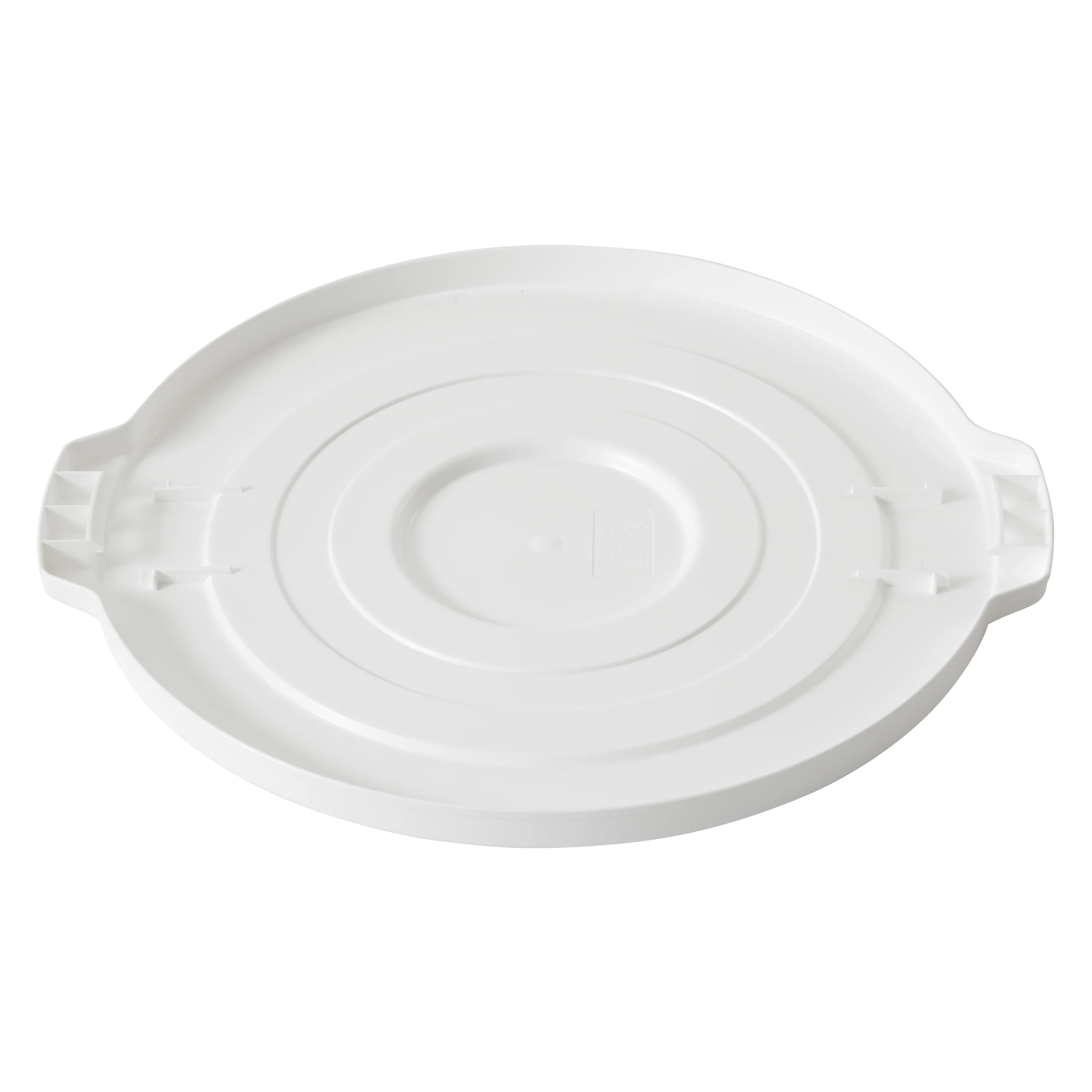 Winco FCW-10L Lid for 10 Gallon Round Trash Receptacle BPA Free Plastic White - Image 5
