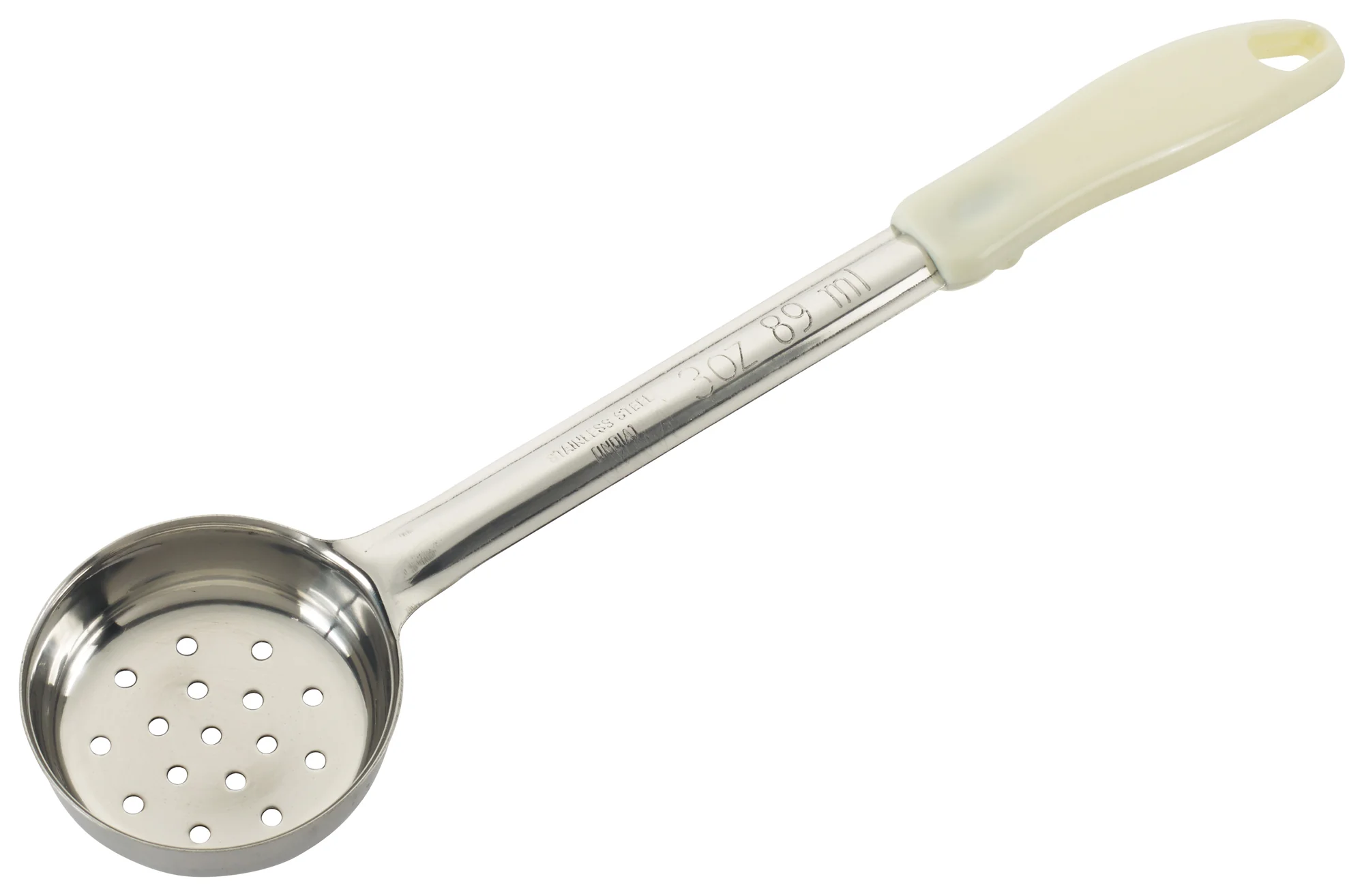 Winco FPP-3 3 Oz Perforated Food Portioner Stainless Steel with Ivory Handle - Image 2
