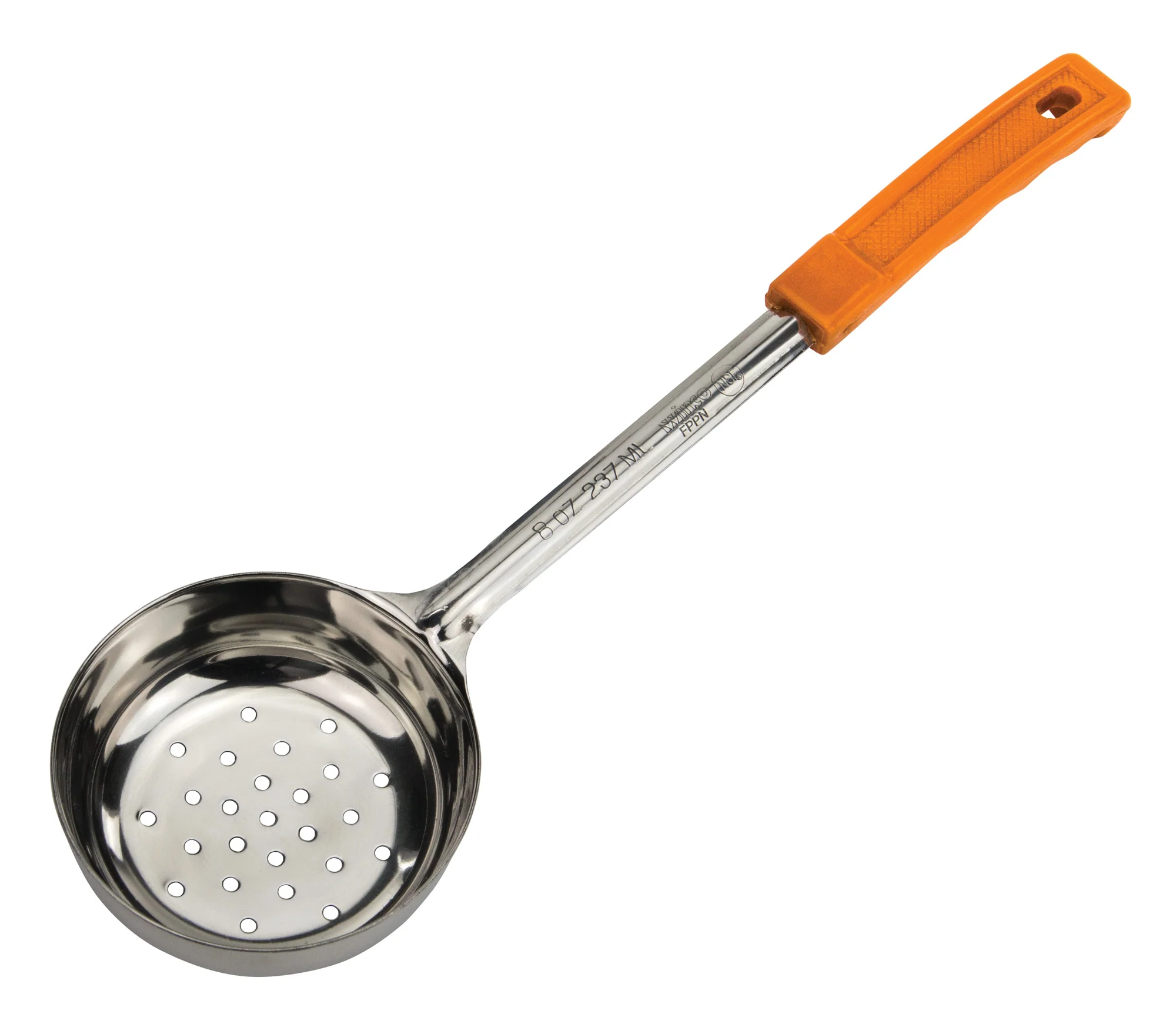 Winco FPPN-8 8 Oz Perforated Food Portioner Stainless Steel with Orange Handle - Image 2