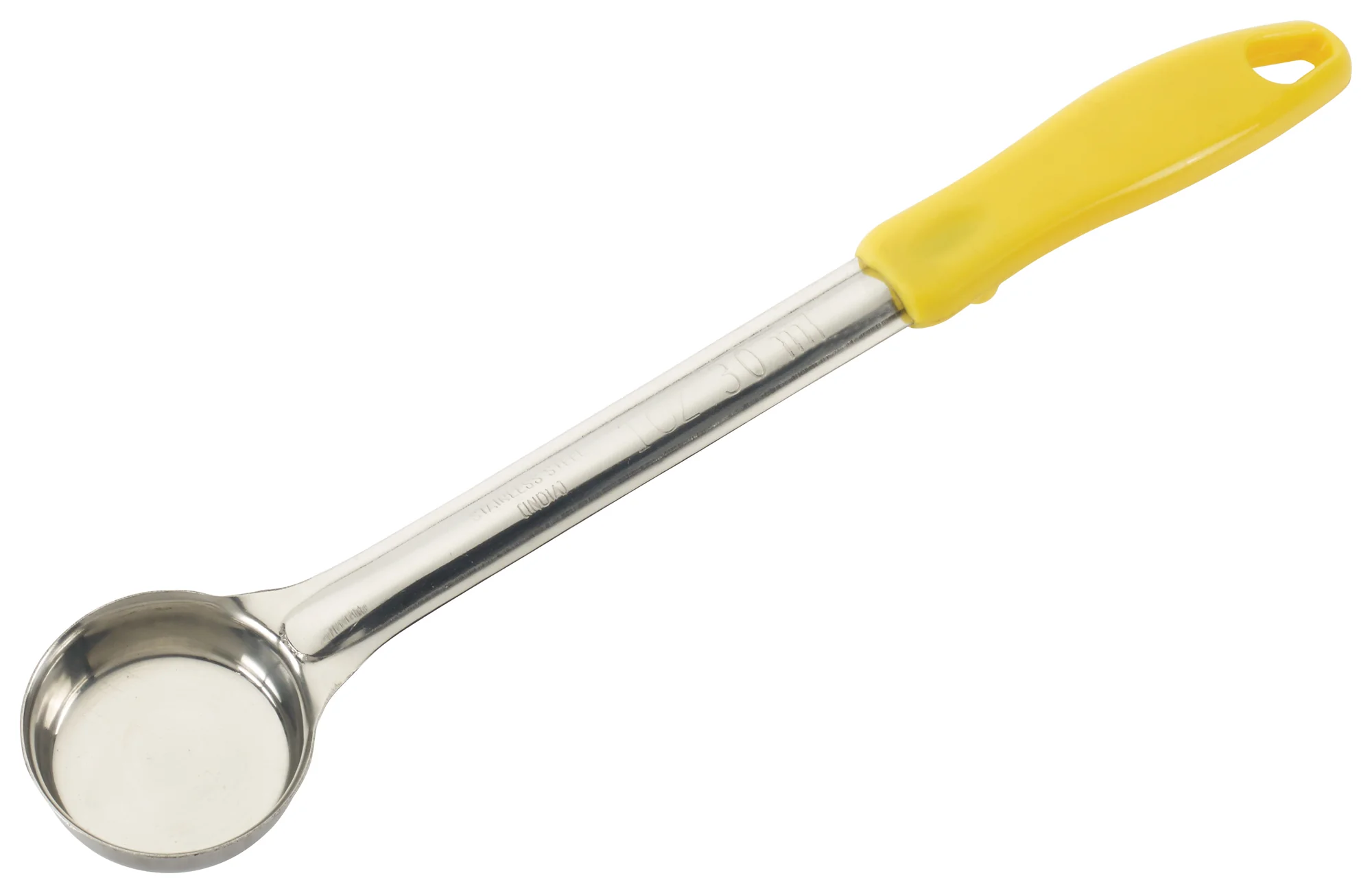 Winco FPS-1 1 Oz Food Portioner Solid One-Piece Stainless Steel Yellow Handle - Image 2