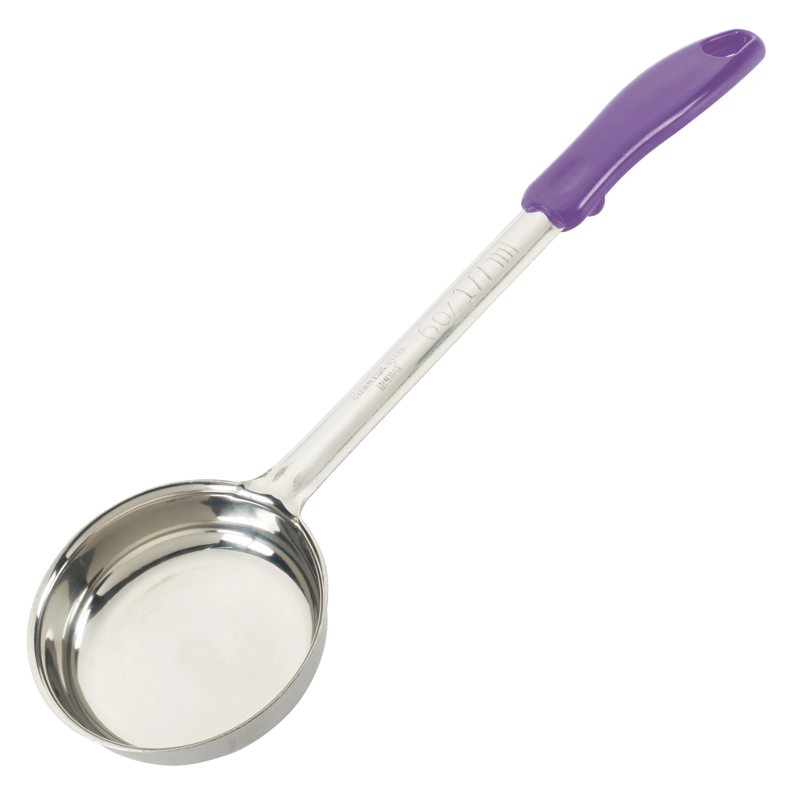 Winco FPS-6P 6 Oz Food Portioner One-piece Solid Allergen Free Stainless Steel Purple - Image 4