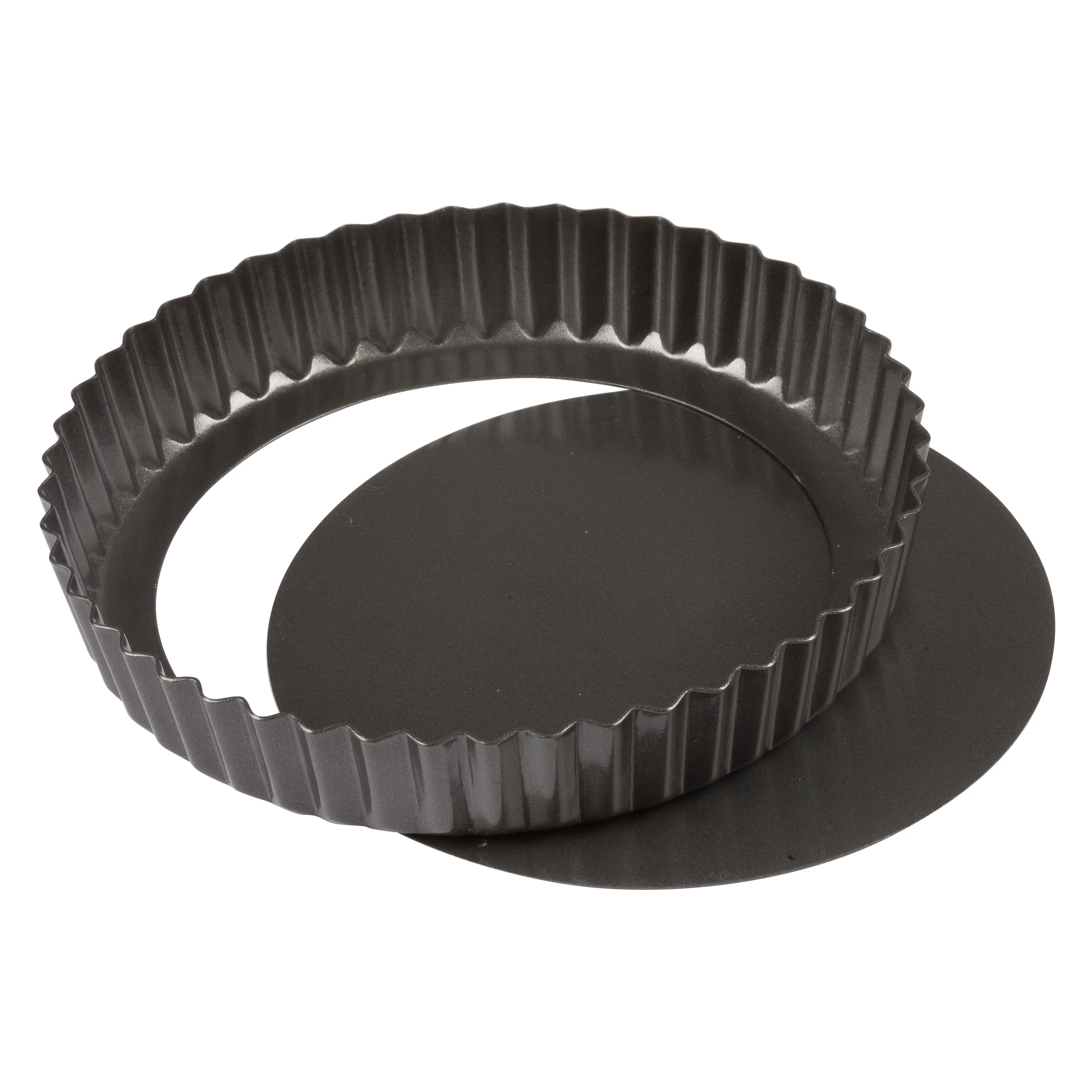 Winco FQP-8 8 Inch Diameter Round Fluted Quiche Pan with Removable Bottom Steel - Image 3