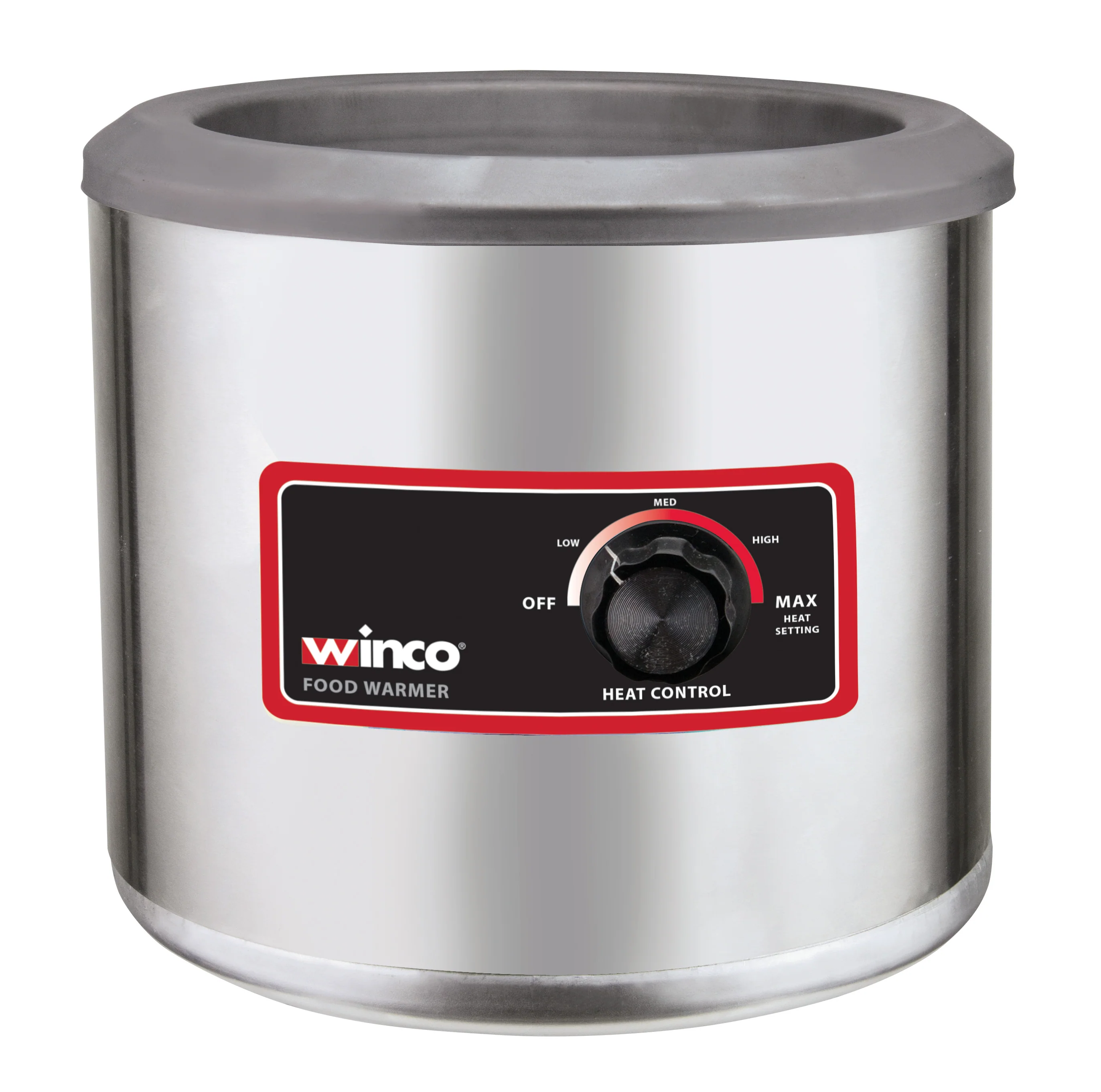 Winco FW-7R250 7 Qt Electric Food Warmer Round Stainless Steel with Manual Controls - Image 2