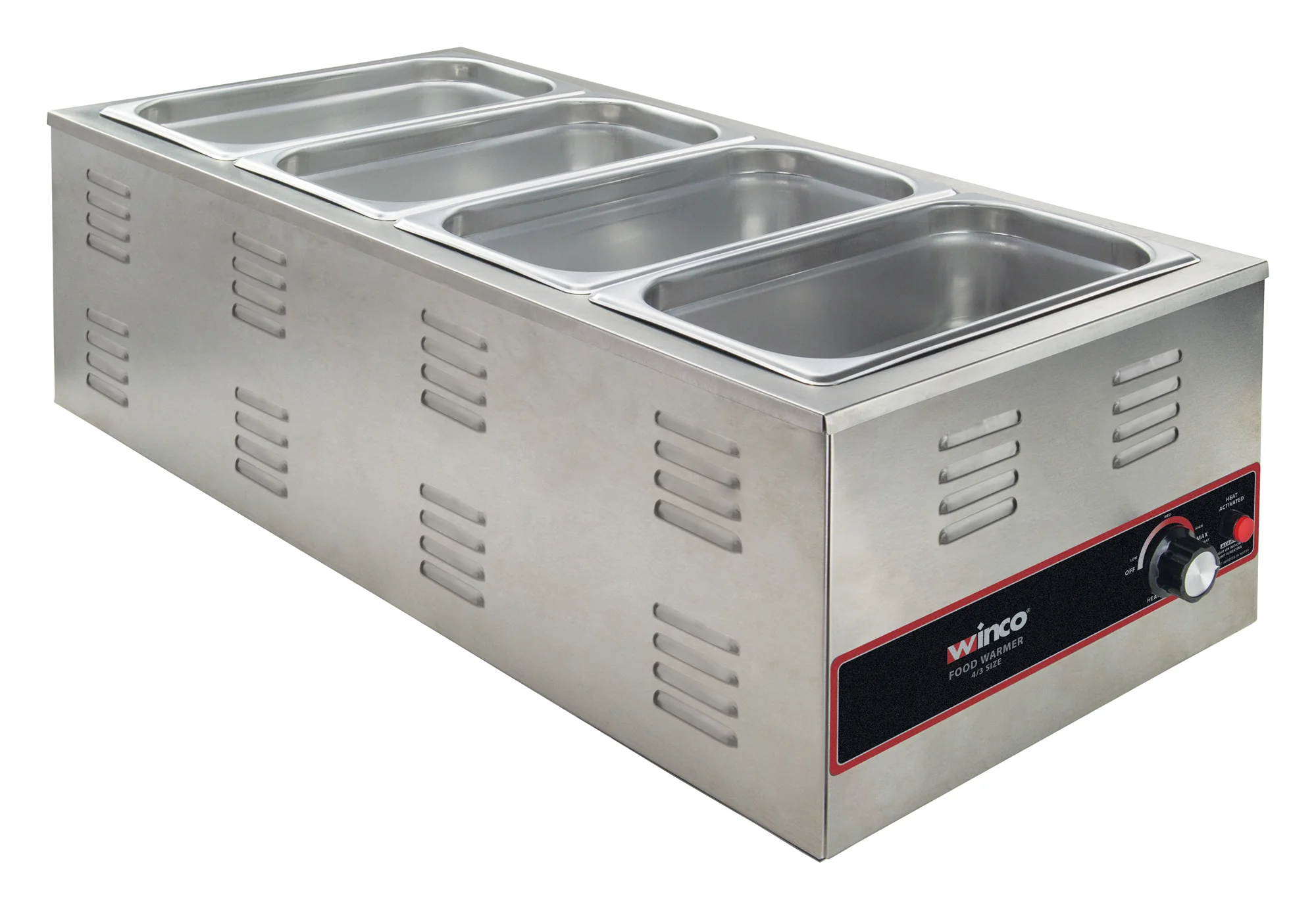Winco FW-L600 14-5/8 Inch Electric Food Warmer Countertop Stainless Steel - Image 2