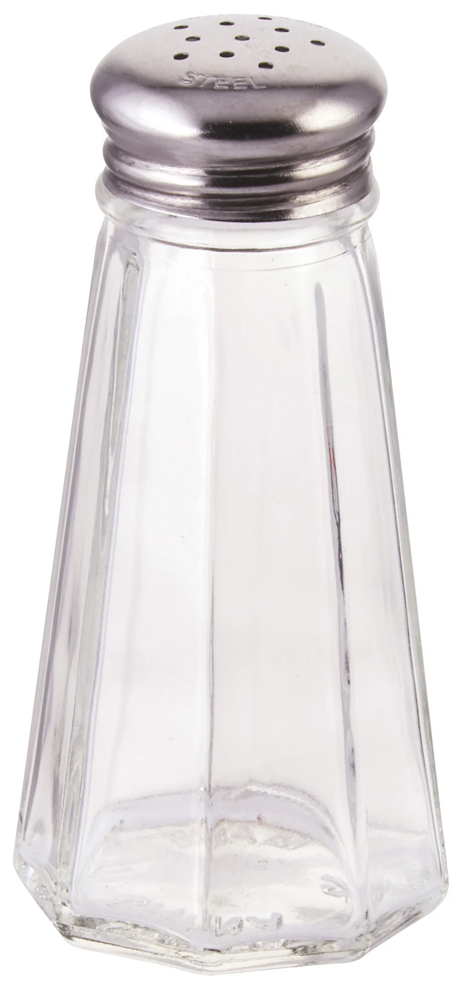 Winco G-117 3 Oz Glass Shaker Paneled with Stainless Steel Top - Image 2