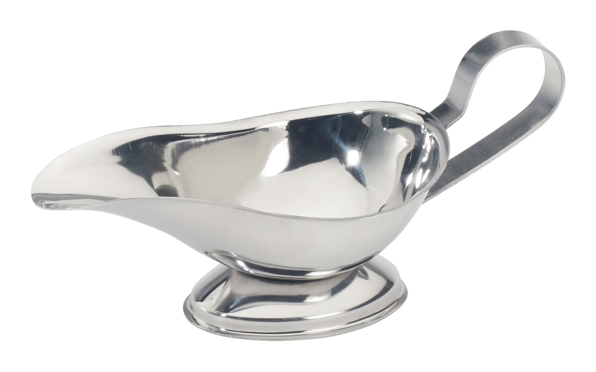 Winco GBS-3 3 Oz Gravy Sauce Boat Stainless Steel with Handle - Image 2