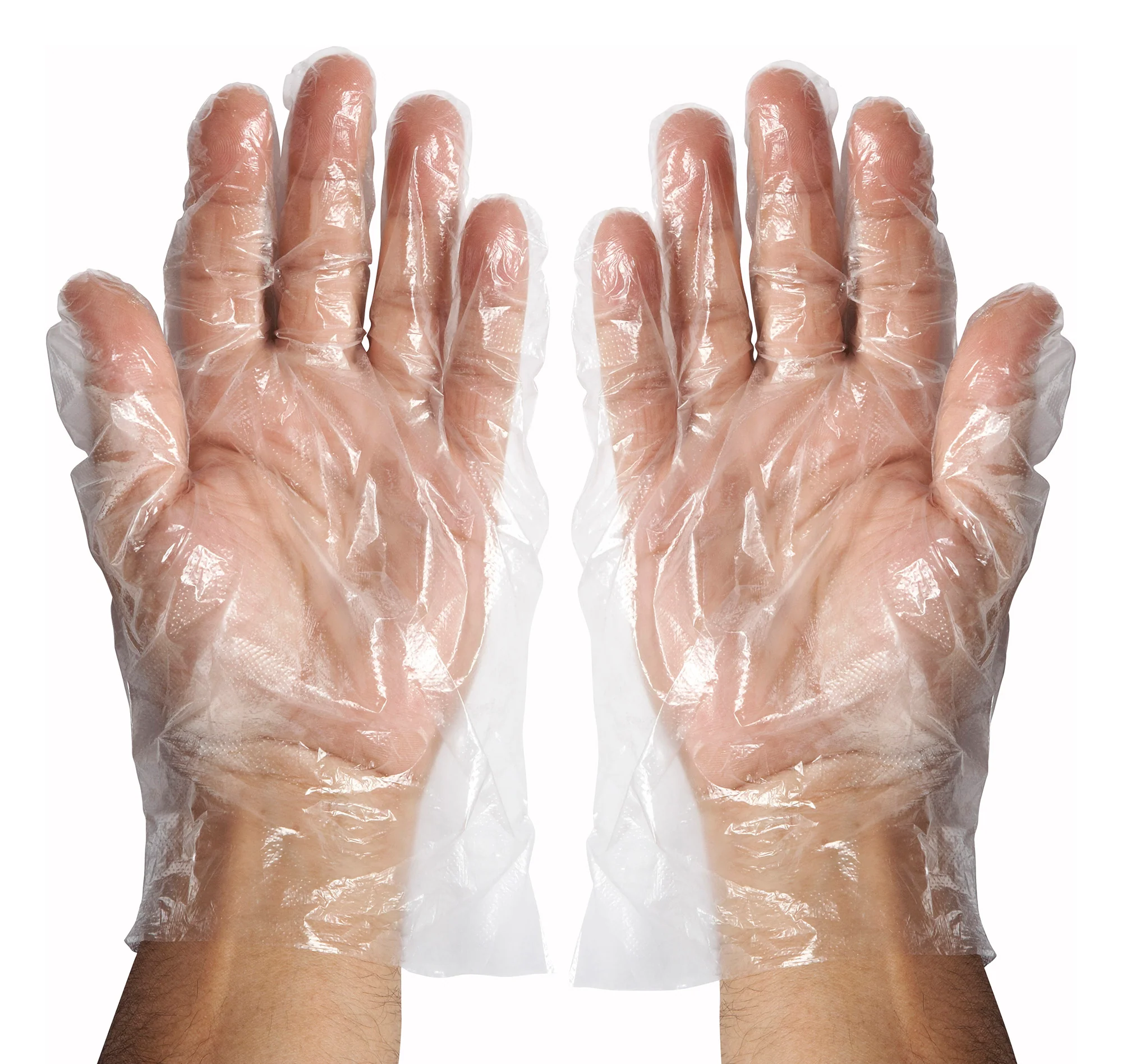 Winco GLP-L Large Disposable Textured Polyethylene Gloves 500 Packs - Image 2