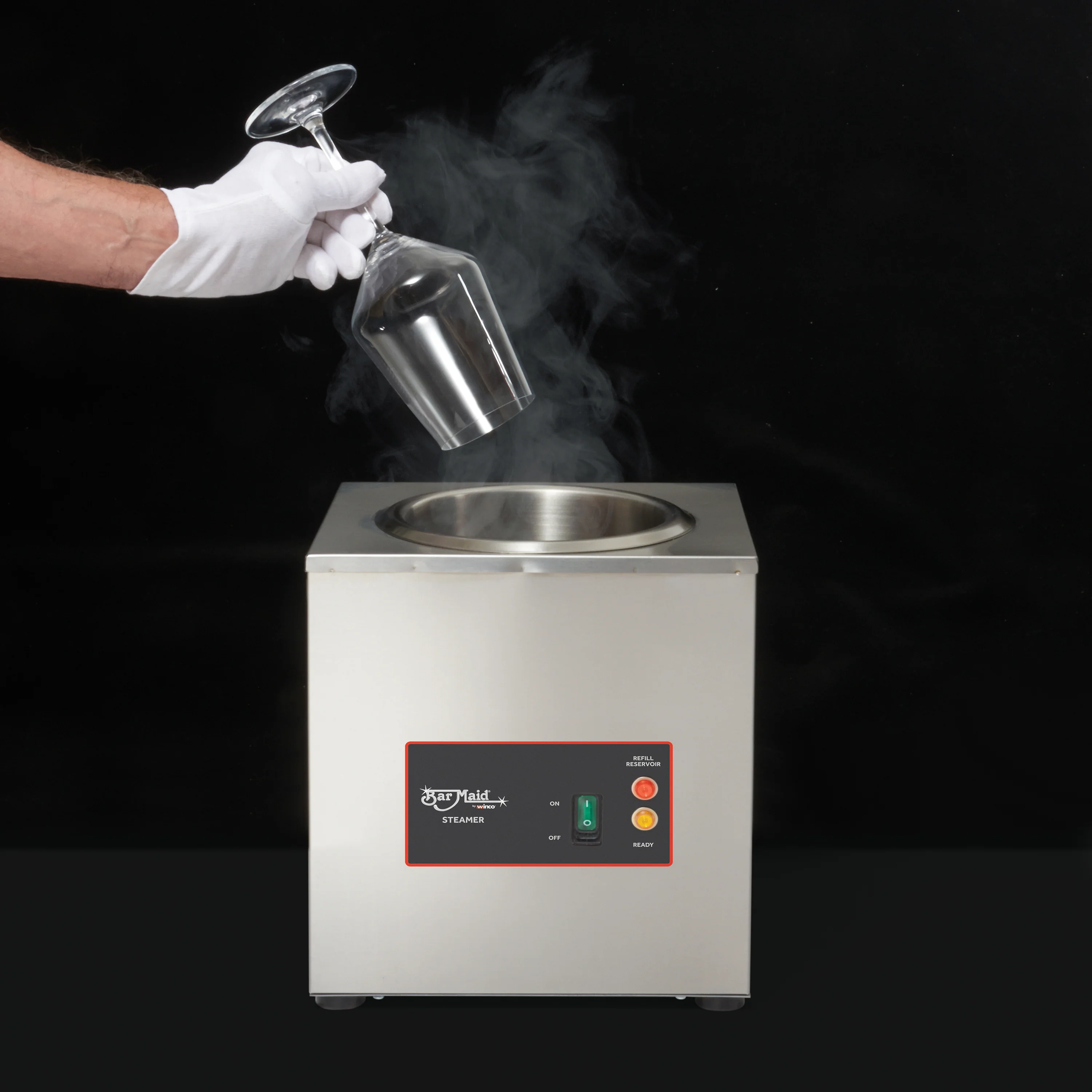 Bar Maid Electric Glass Steamer - Winco GSS-04 110V Commercial Glass Polish - Image 2