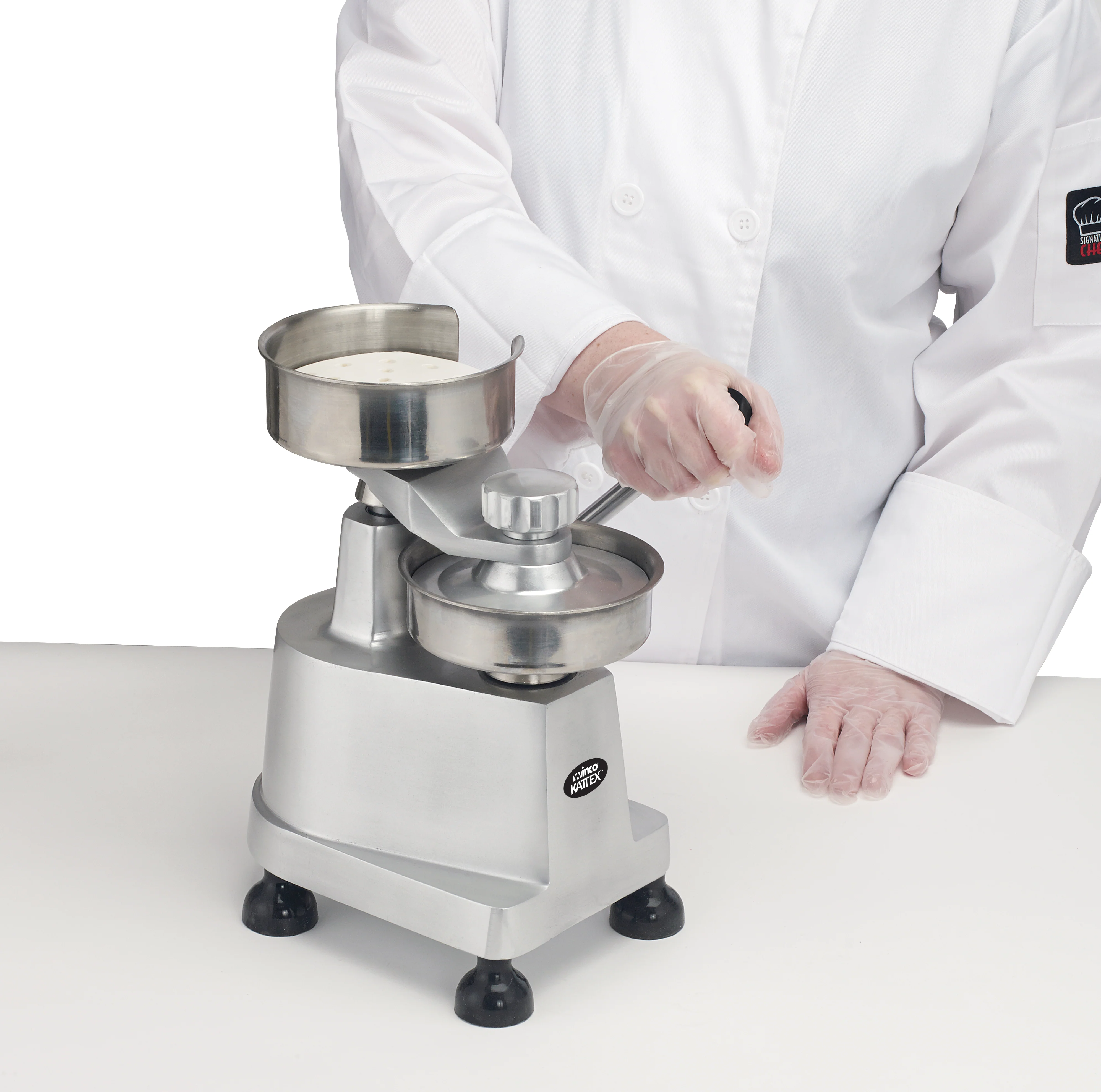 Winco HBP-3 Hamburger Press 10 Inch Heavy-duty with 4 and 5 Inch Plates - Image 2