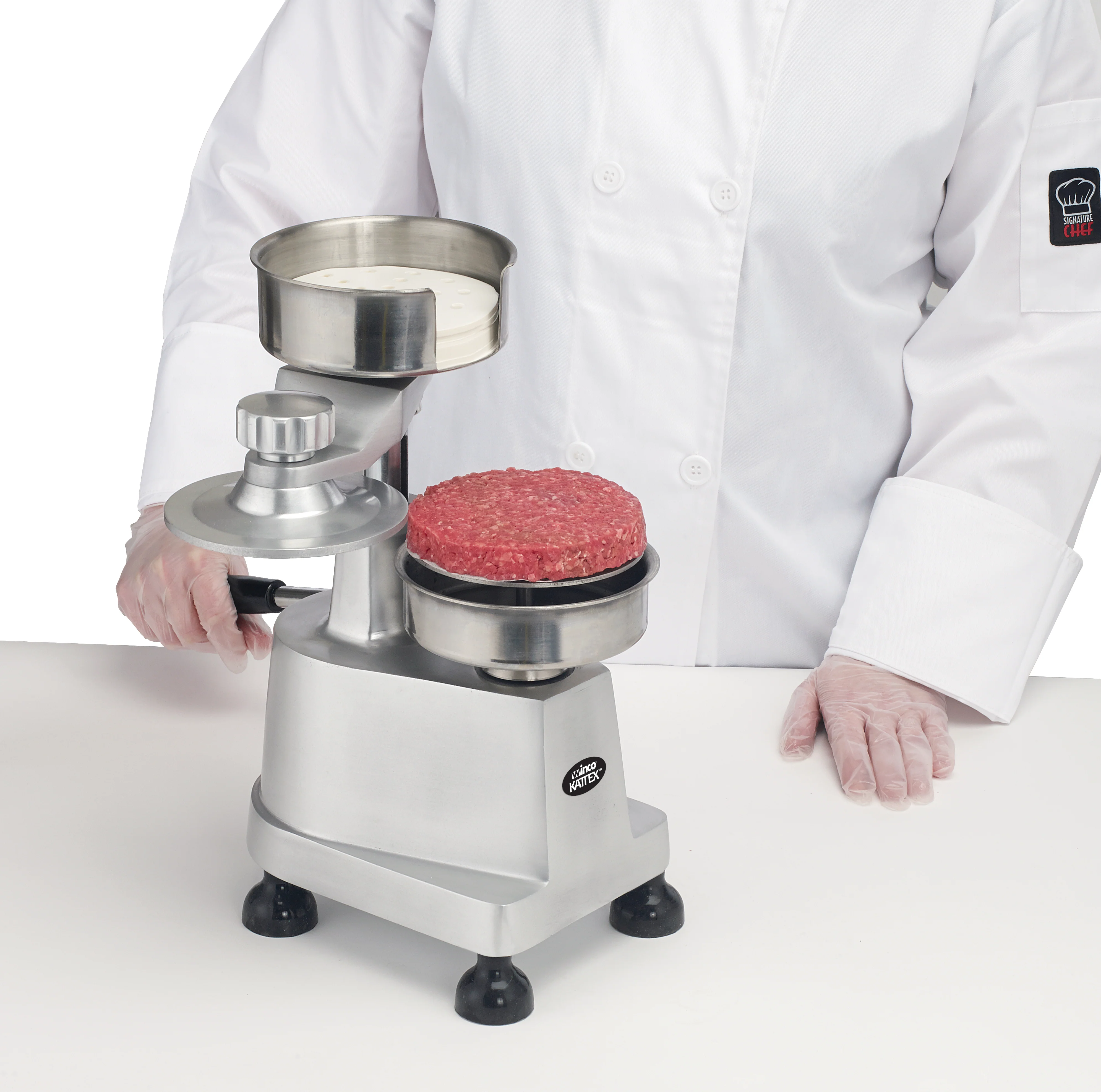 Winco HBP-3 Hamburger Press 10 Inch Heavy-duty with 4 and 5 Inch Plates - Image 4