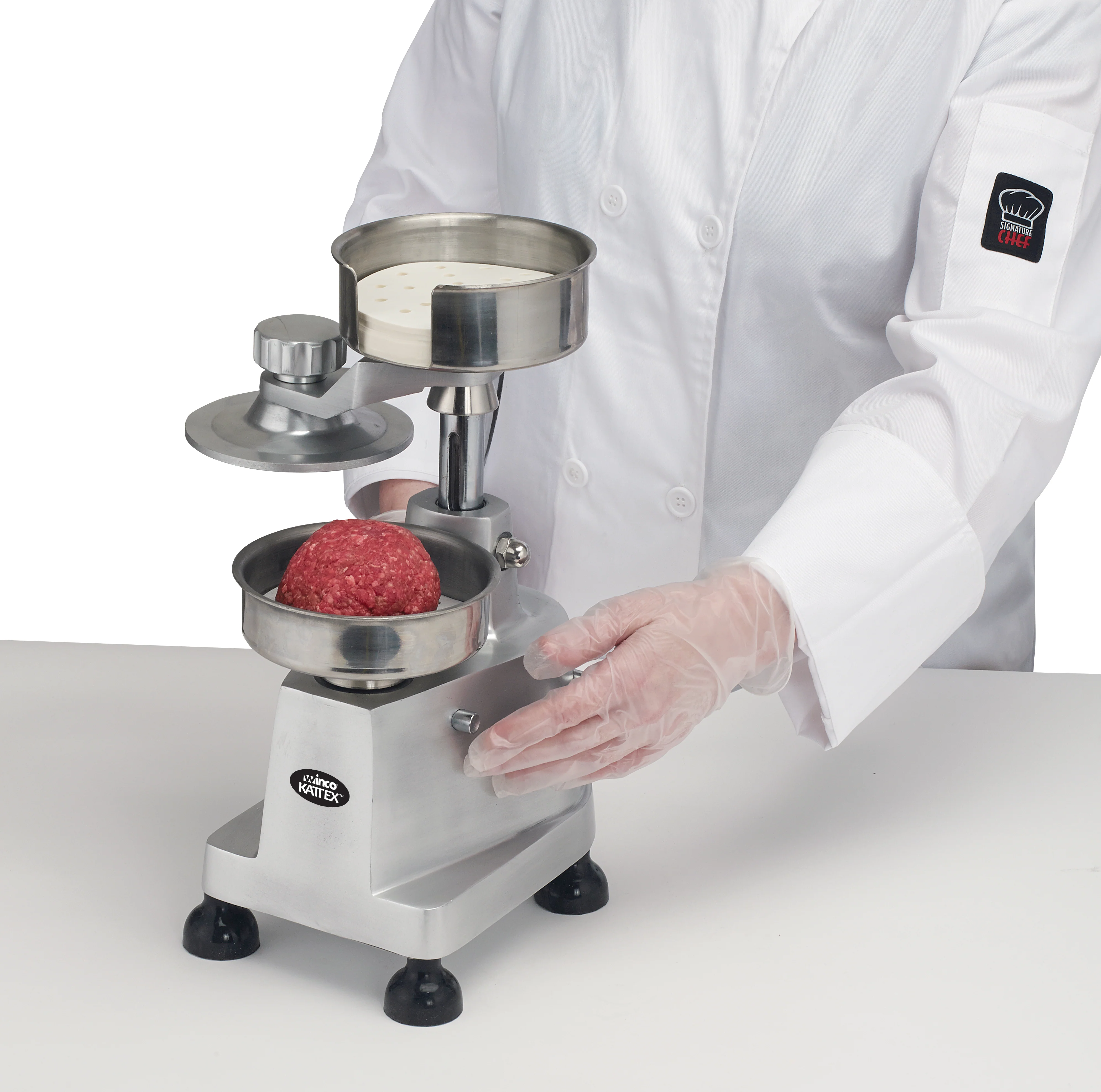 Winco HBP-3 Hamburger Press 10 Inch Heavy-duty with 4 and 5 Inch Plates - Image 5