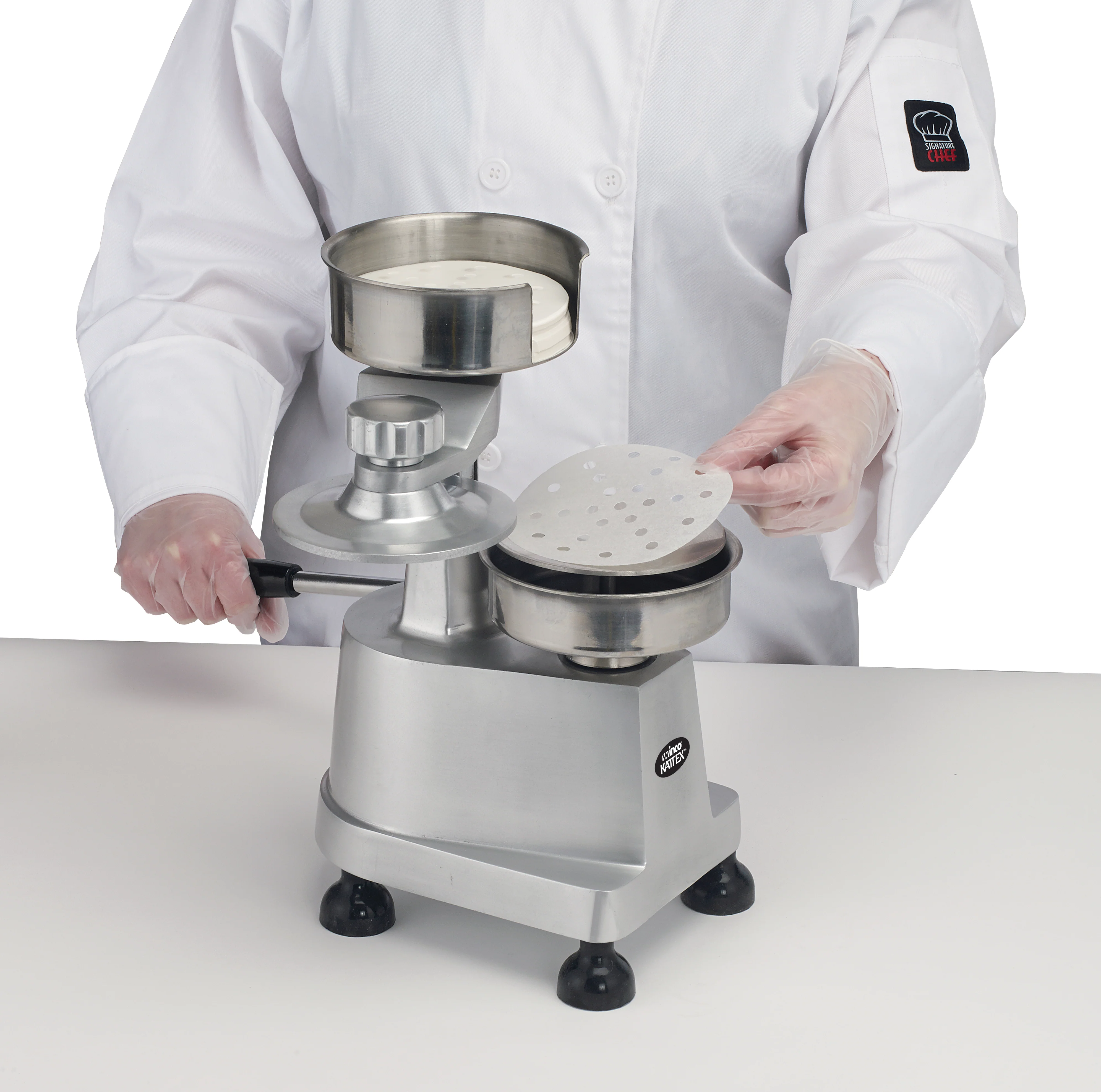 Winco HBP-3 Hamburger Press 10 Inch Heavy-duty with 4 and 5 Inch Plates - Image 7