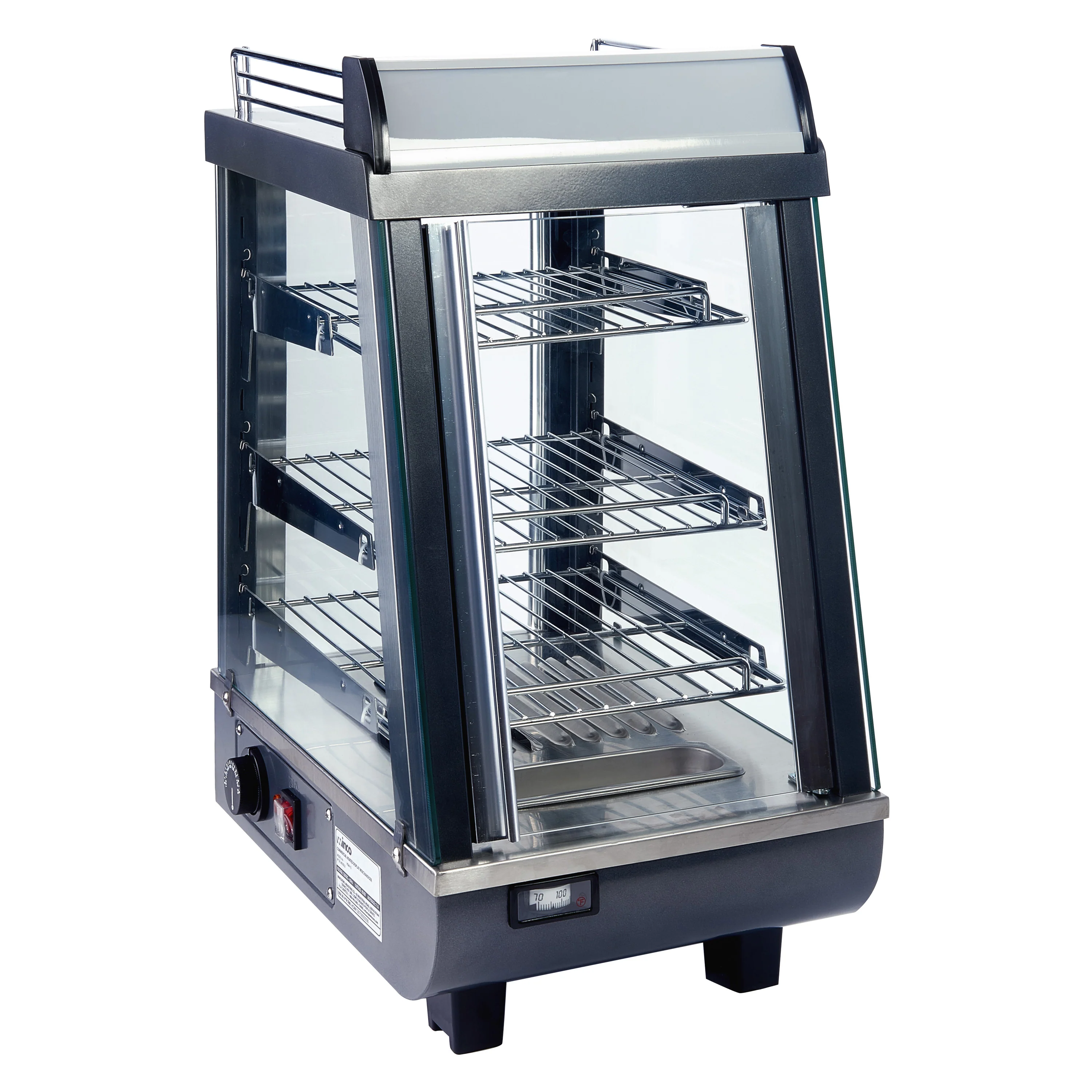 Winco HDM-13 13-1/2 Inch Heated Display Merchandiser Countertop with Shelves - Image 2