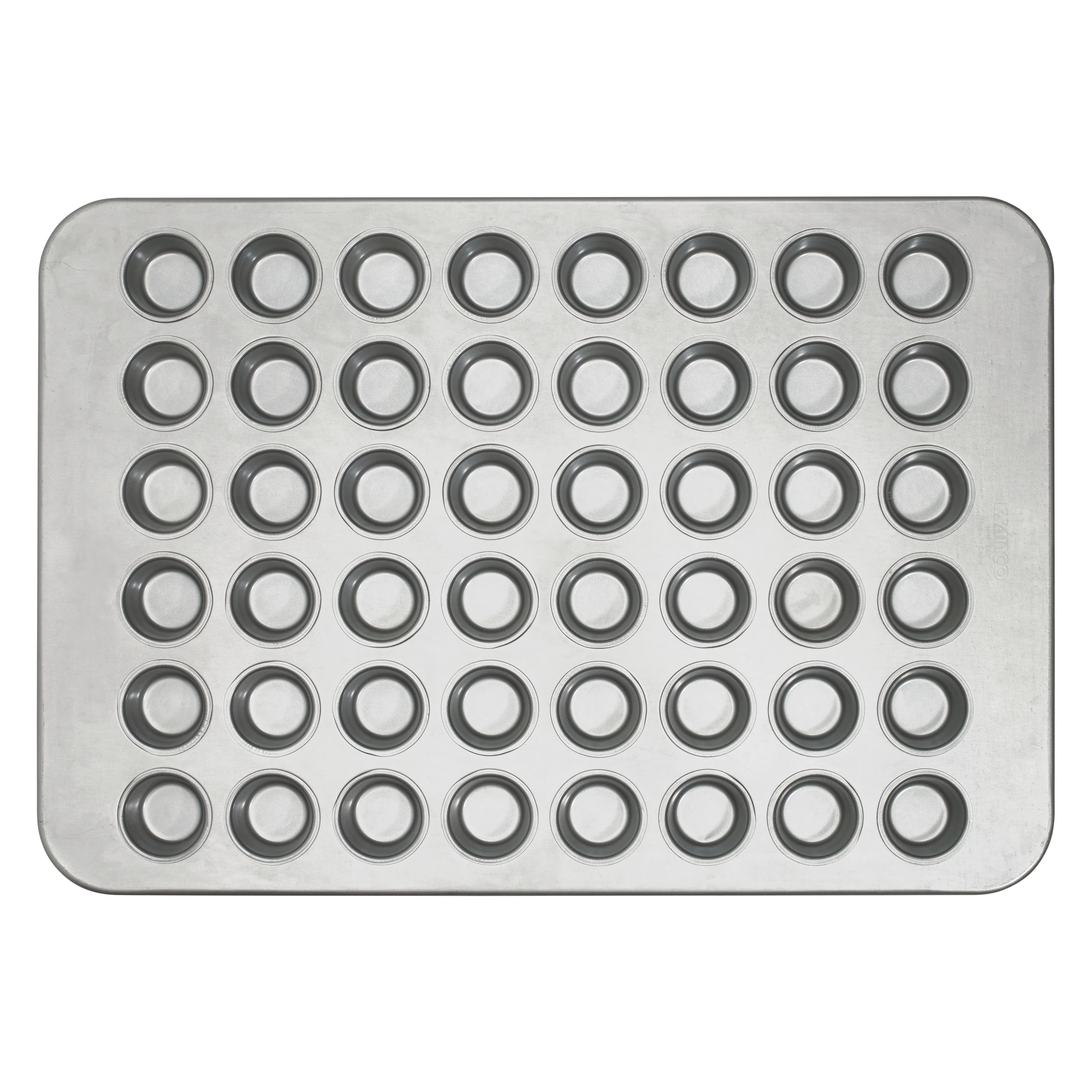 Winco HMF-48T 25 Inch Mini Muffin Pan 48 Cavities Aluminized Steel with Wire Rim - Image 2