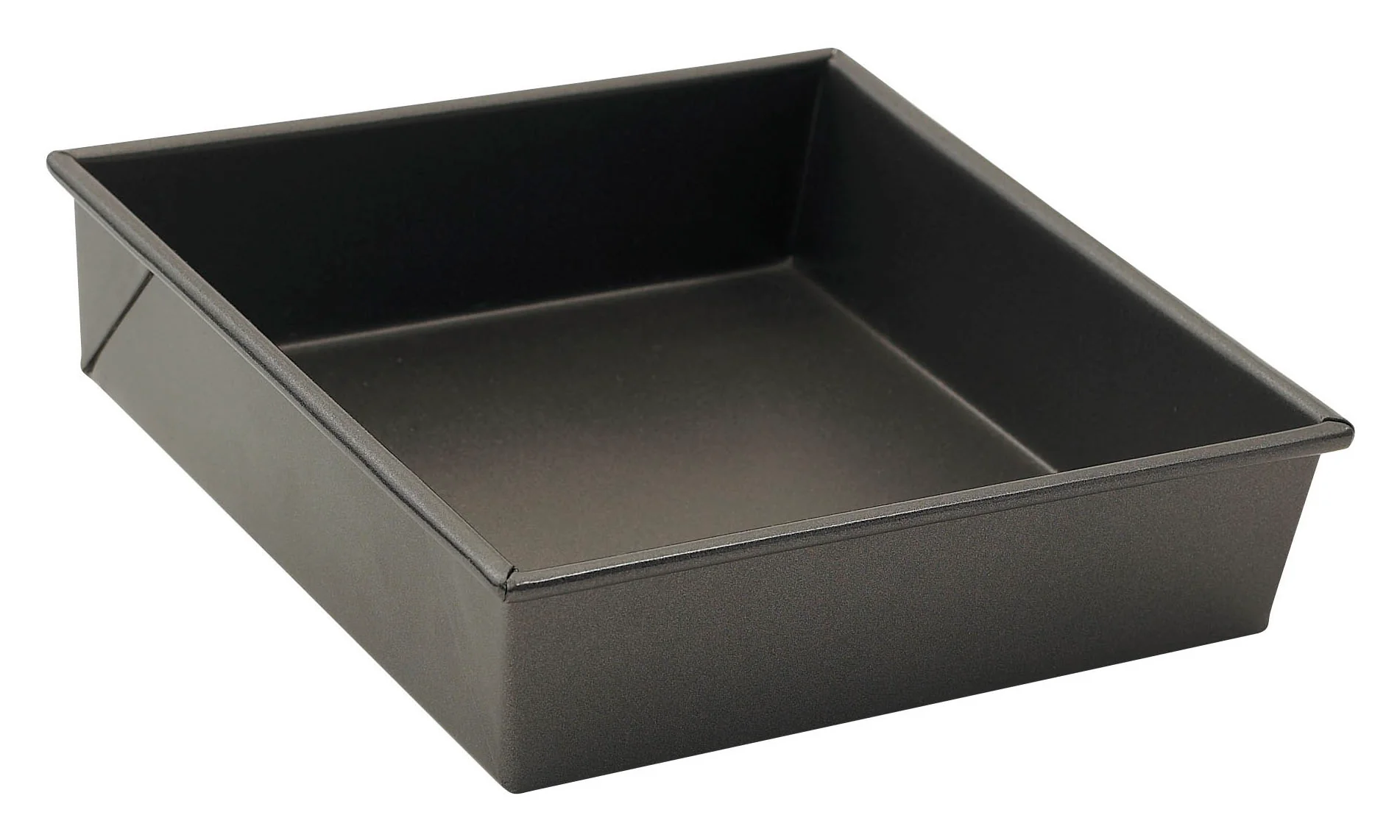 Winco HSCP-0808 8 Inch Cake Pan Square Reinforced Rim Aluminized Steel Non-Stick