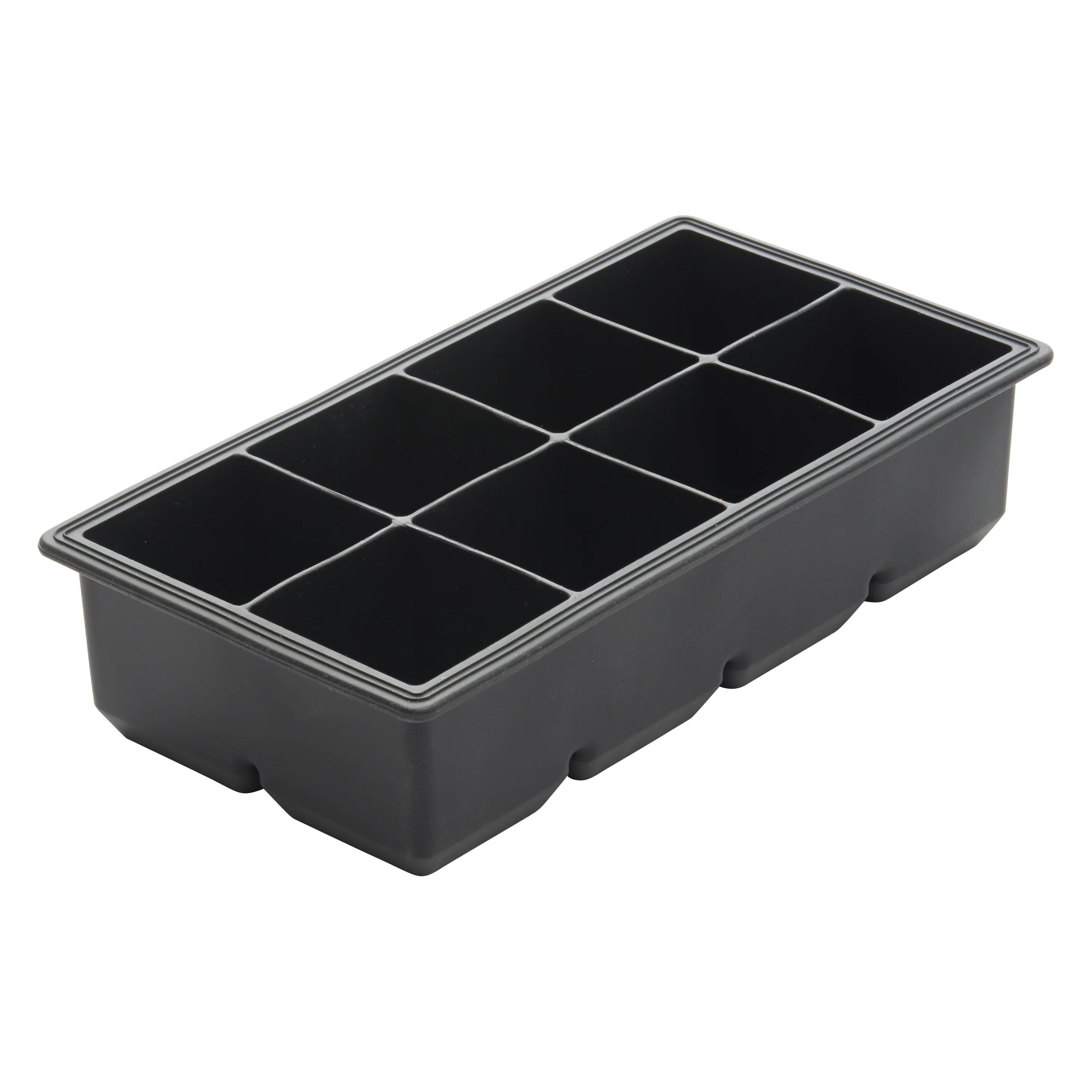 Winco ICCT-8R 8 Inch Ice Cube Tray Silicone Black with 8 2 Inch Square Compartments - Image 2