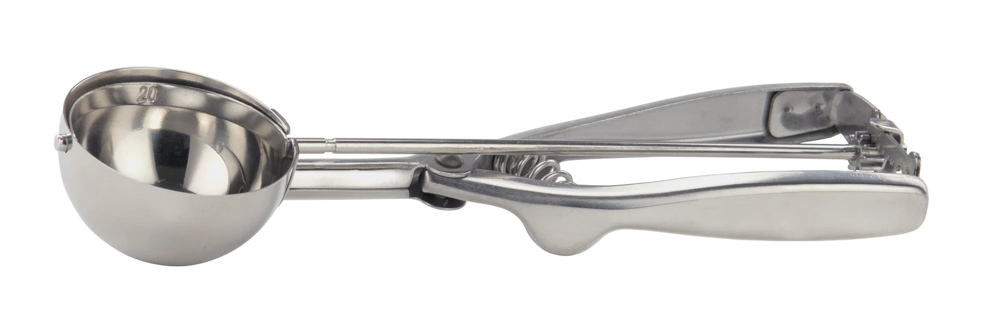 Winco ISS-20 2-1/2 Oz Disher Portioner Round Bowl Stainless Steel with Handle - Image 2