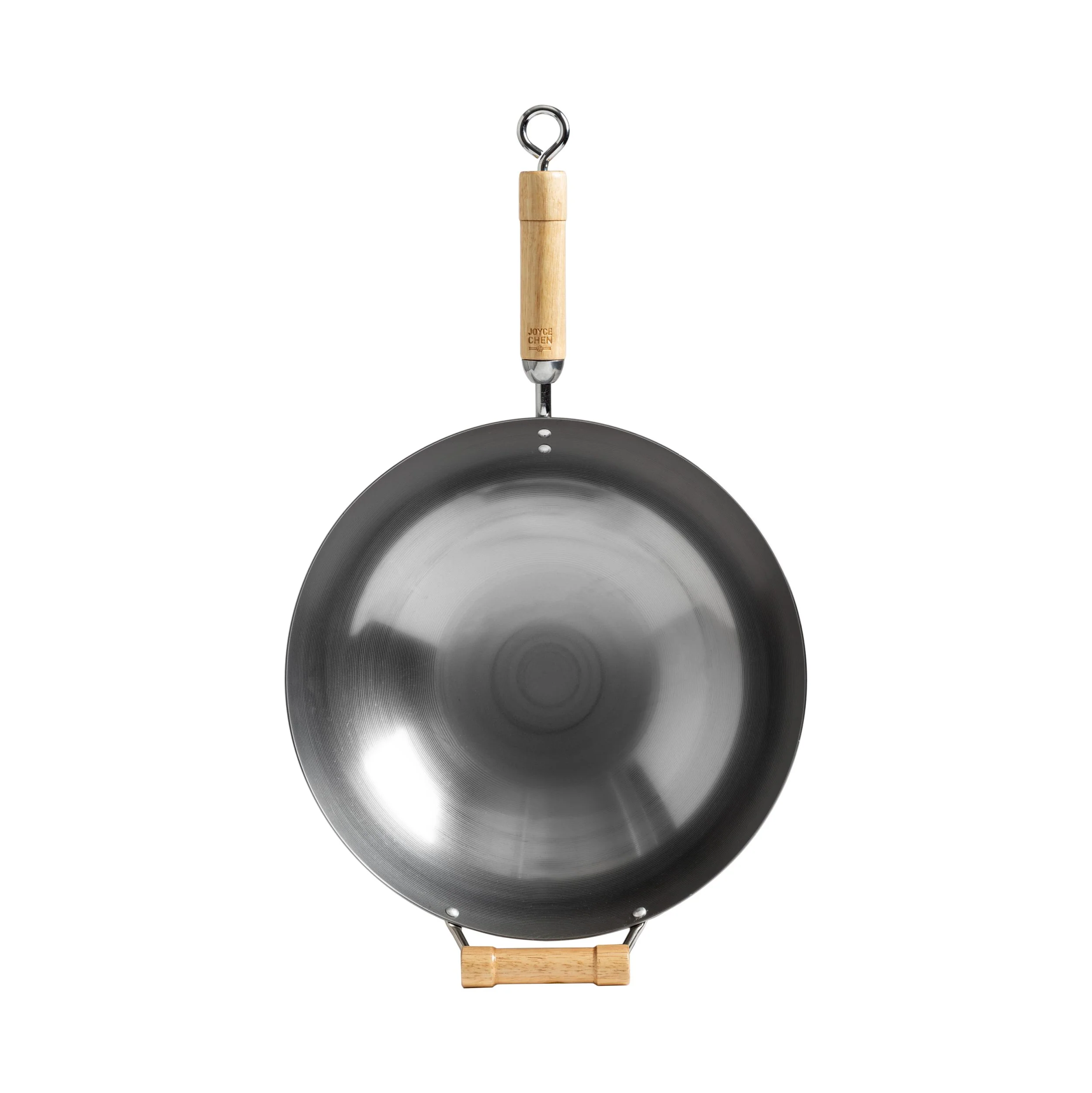 Carbon Steel Wok - Winco J20-1140 14" Round-Bottom, Birch Handles - Image 5