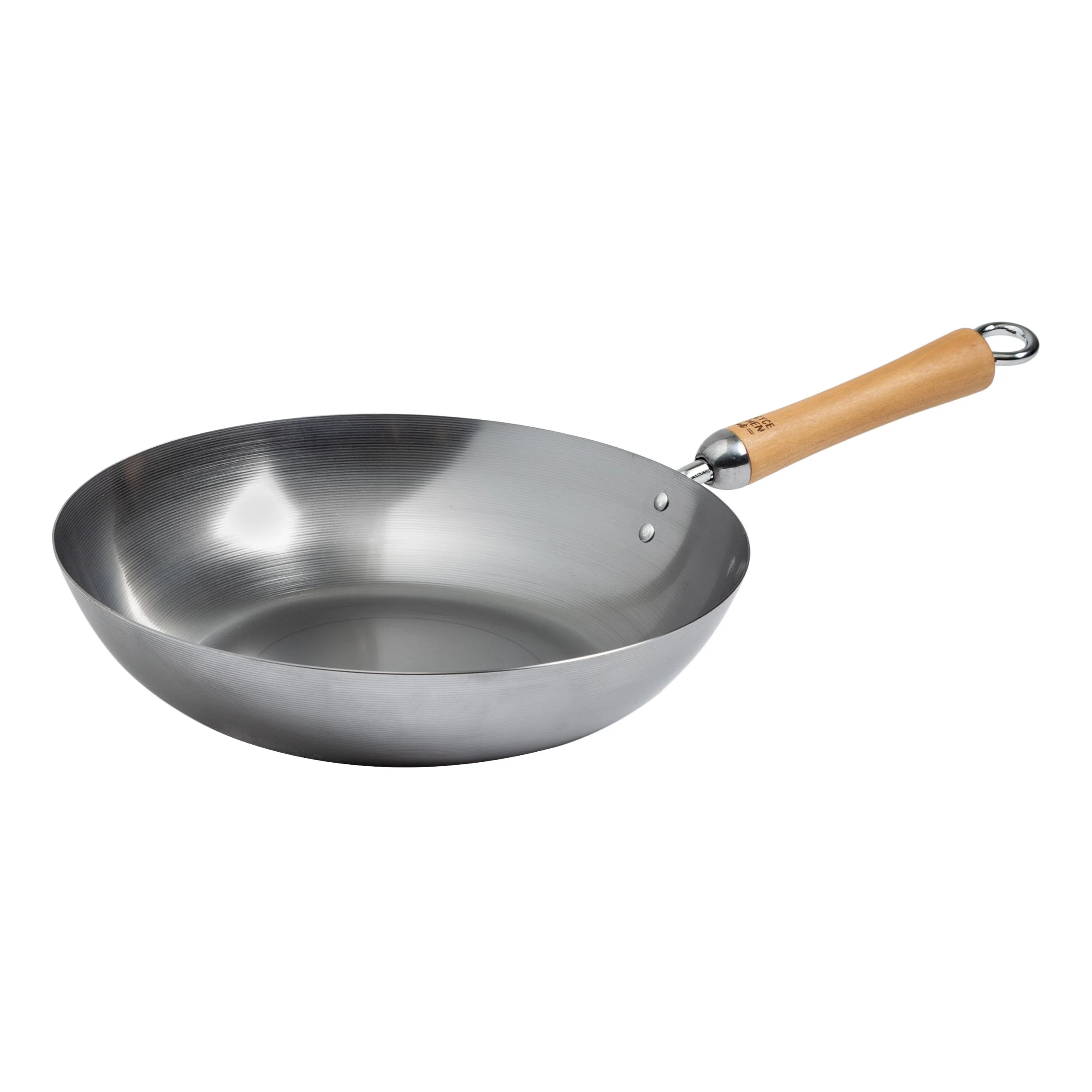 Carbon Steel Stir-Fry Pan 12 Inch - Winco J21-9979 Joyce Chen Birch Handle