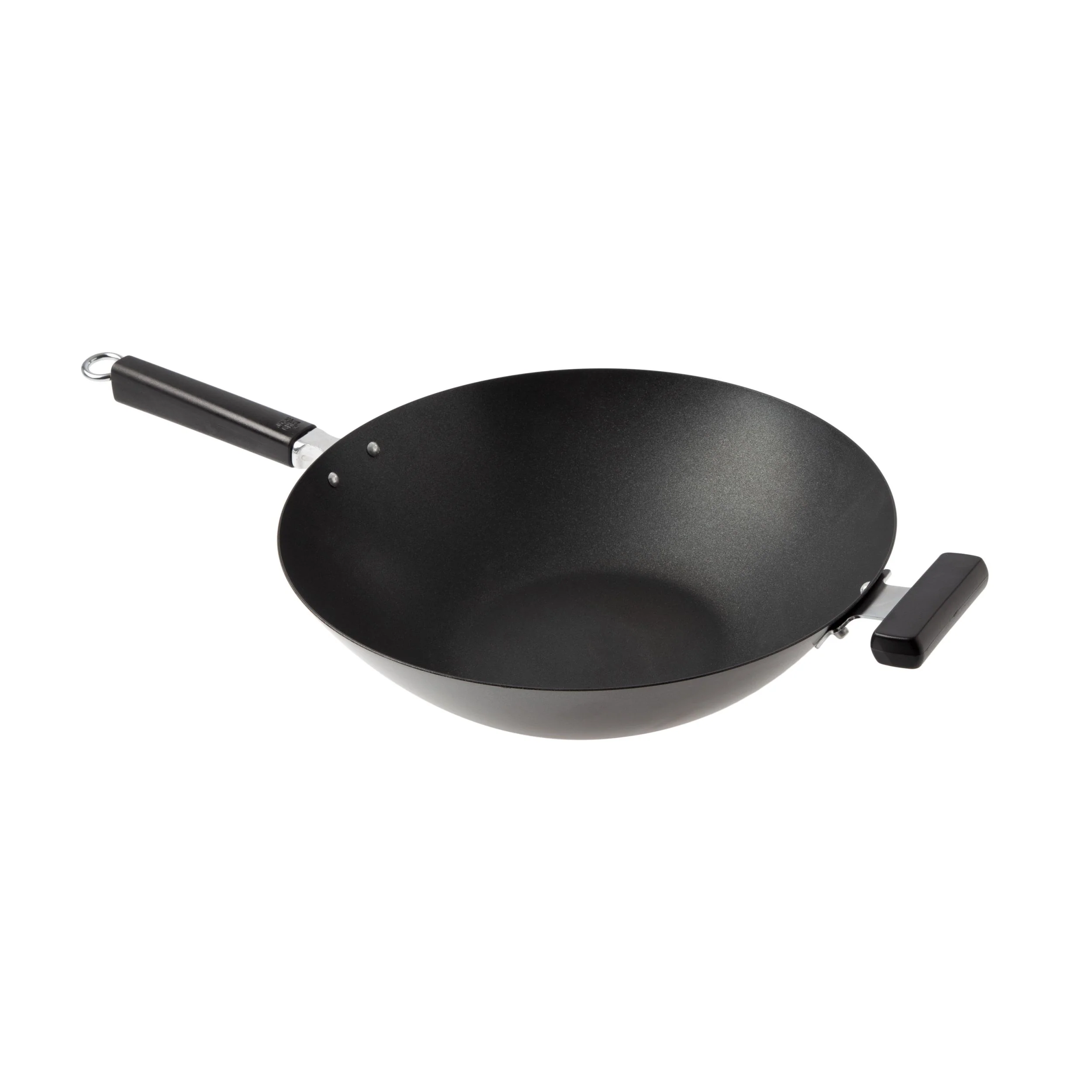 Winco J22-0040 14 Inch Wok Carbon Steel Flat Bottom with Phenolic Handles - Image 5