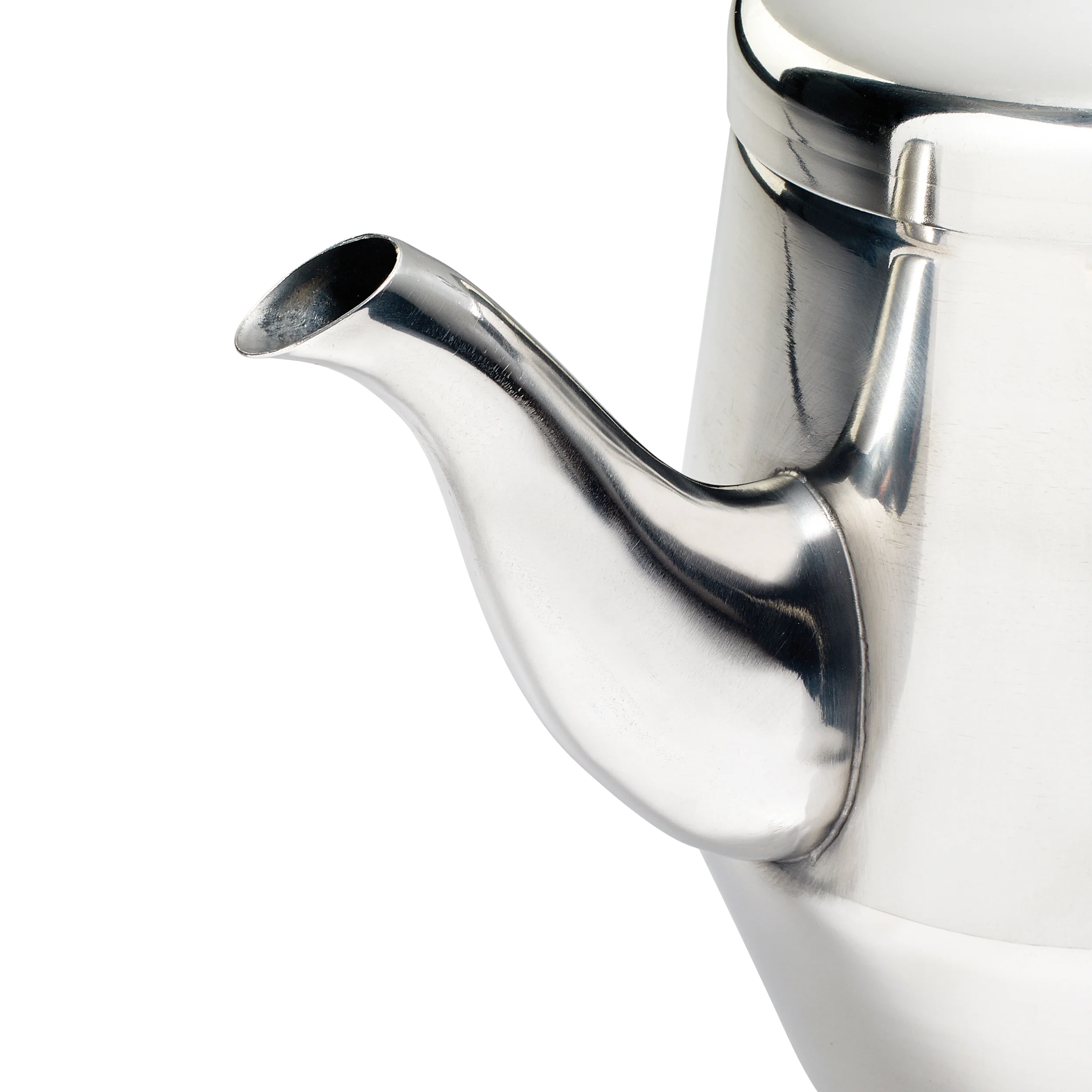 Winco JB2928 28 Oz Gooseneck Teapot Vented Lid Bakelite Handle Stainless Steel Mirror Finish - Image 2