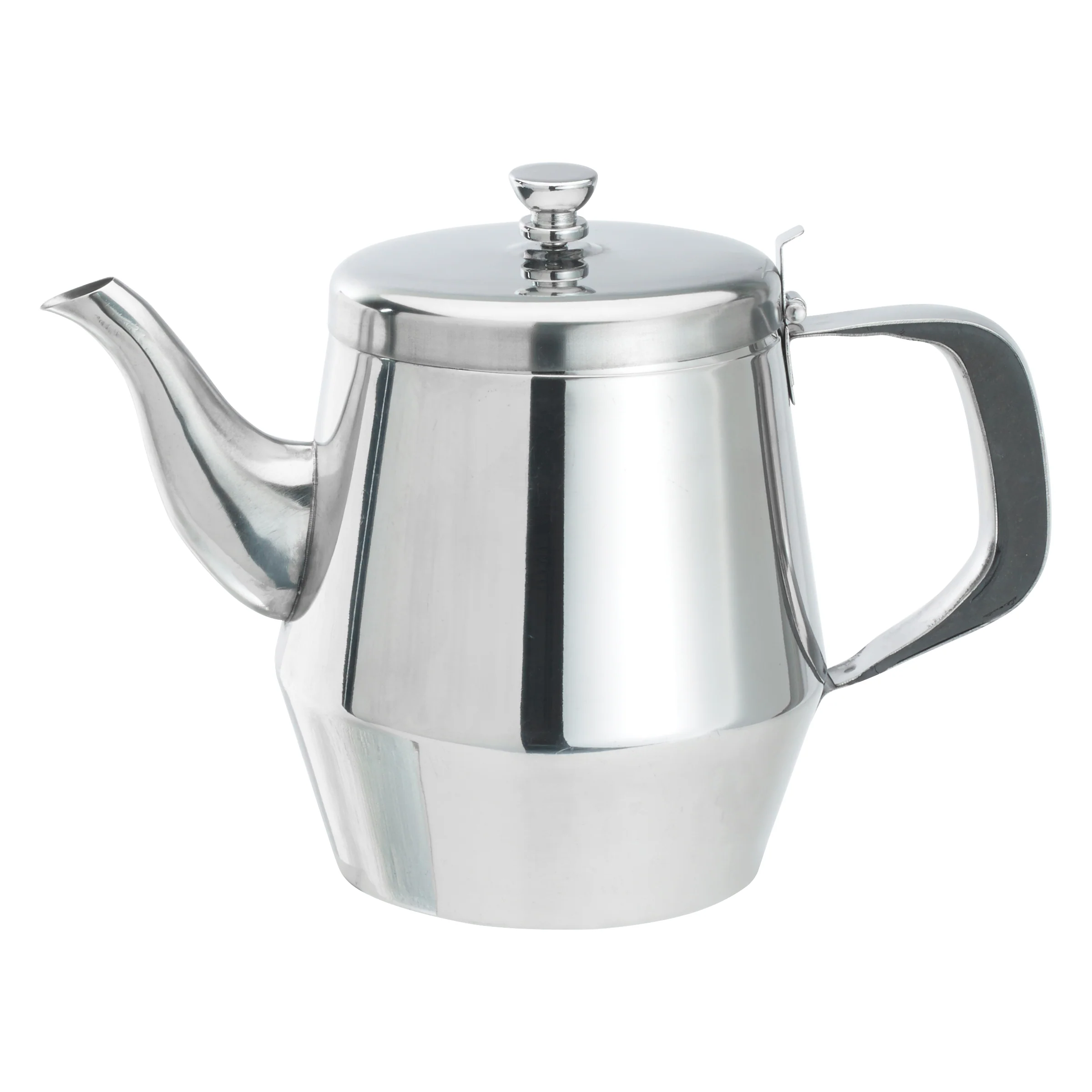 Winco JB2932 32 Oz Gooseneck Teapot Stainless Steel Hinged Top Handle