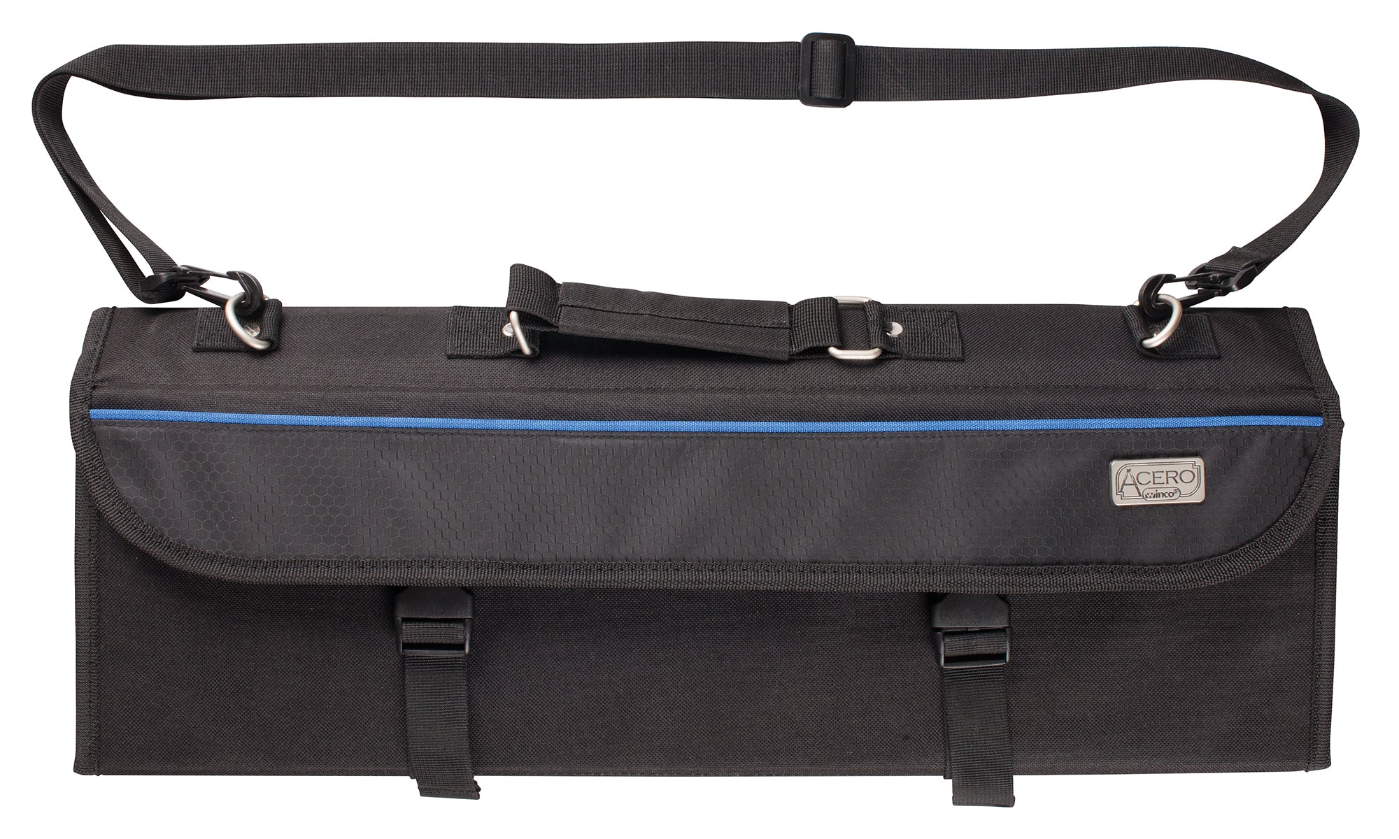 Winco KBG-11 Knife Bag Polyester Black Hard Core Insert 11 Compartment - Image 2