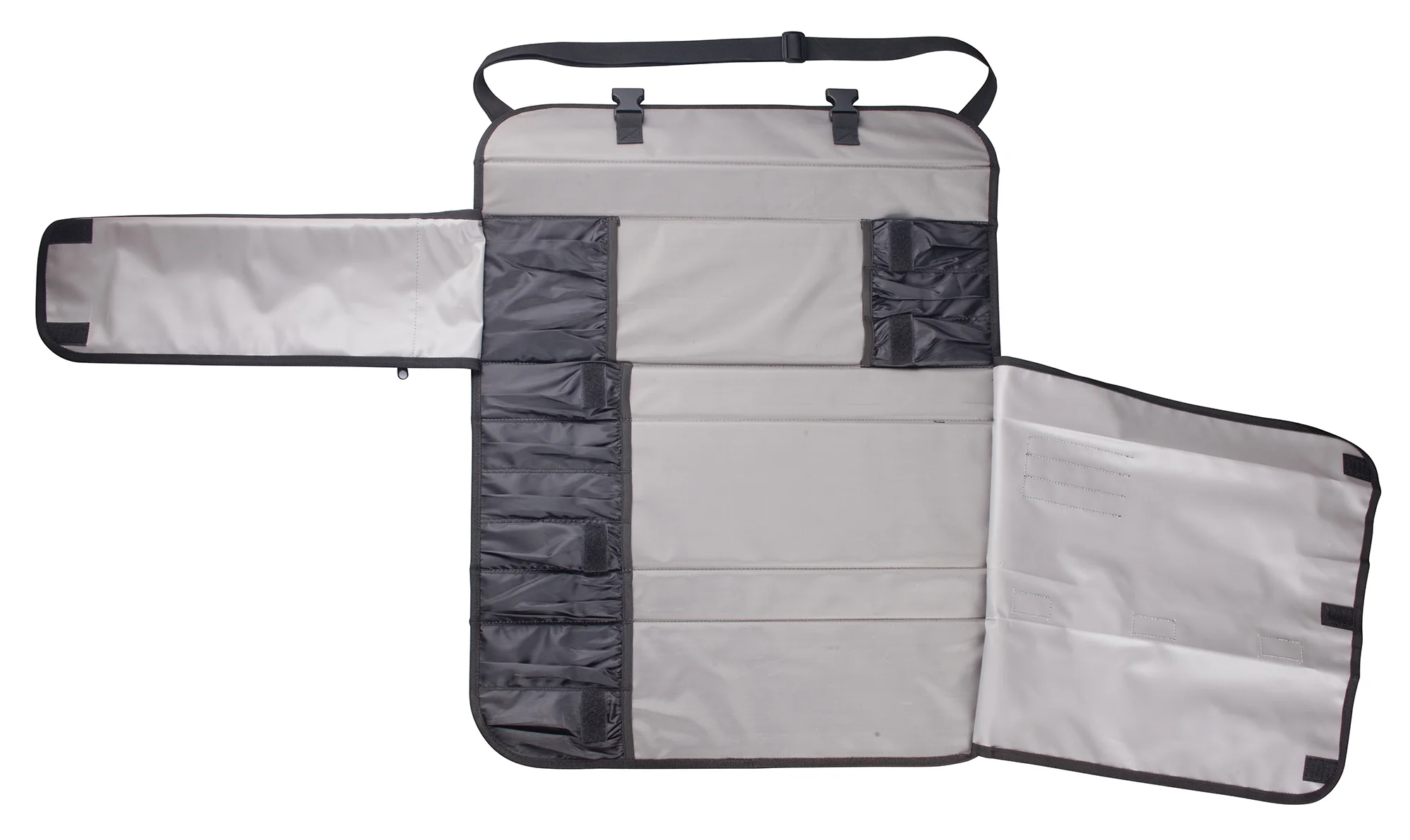 Winco KBG-11 Knife Bag Polyester Black Hard Core Insert 11 Compartment - Image 4