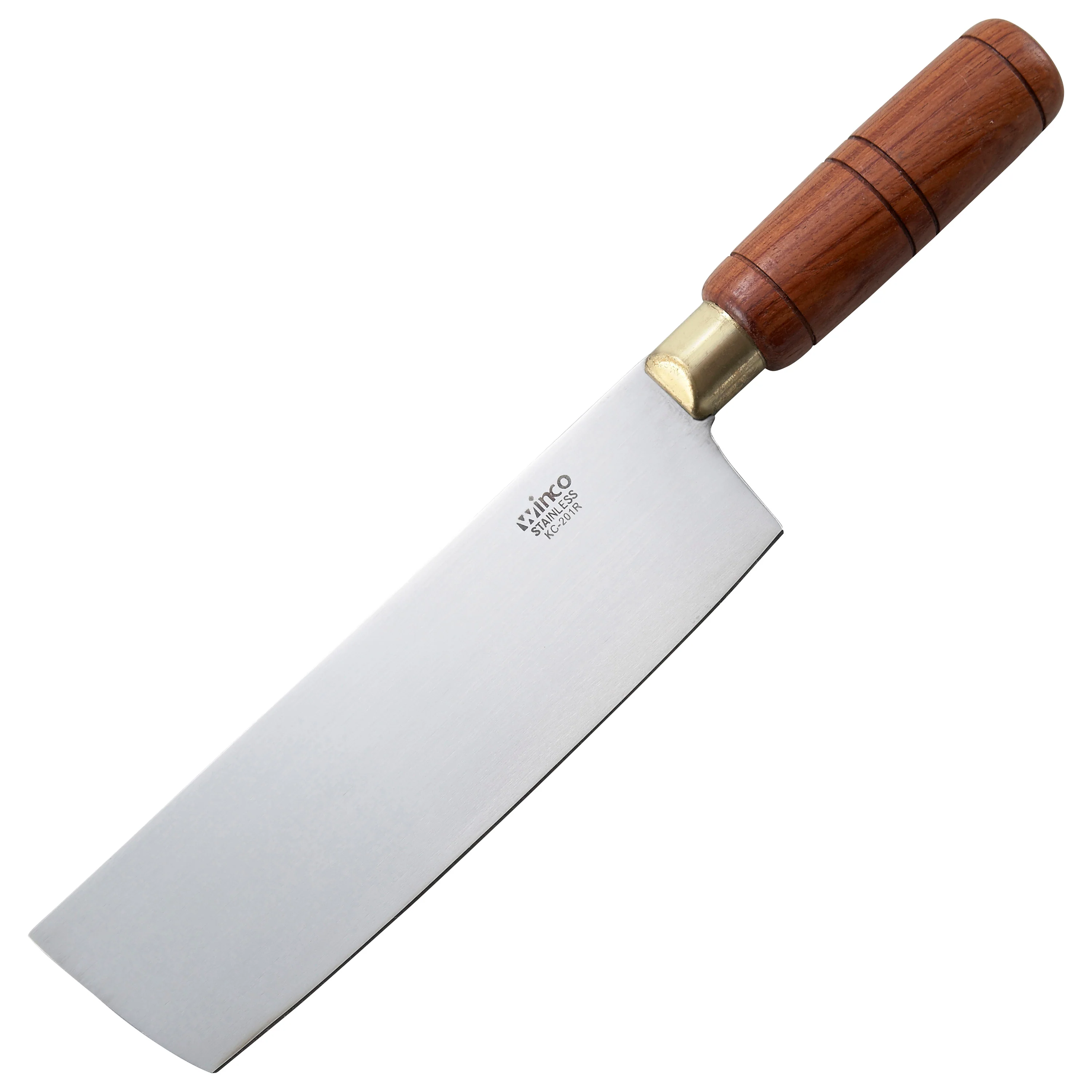 Chinese Cleaver 7 Inch - Winco KC-201R Wooden Handle for Vegetable Prep