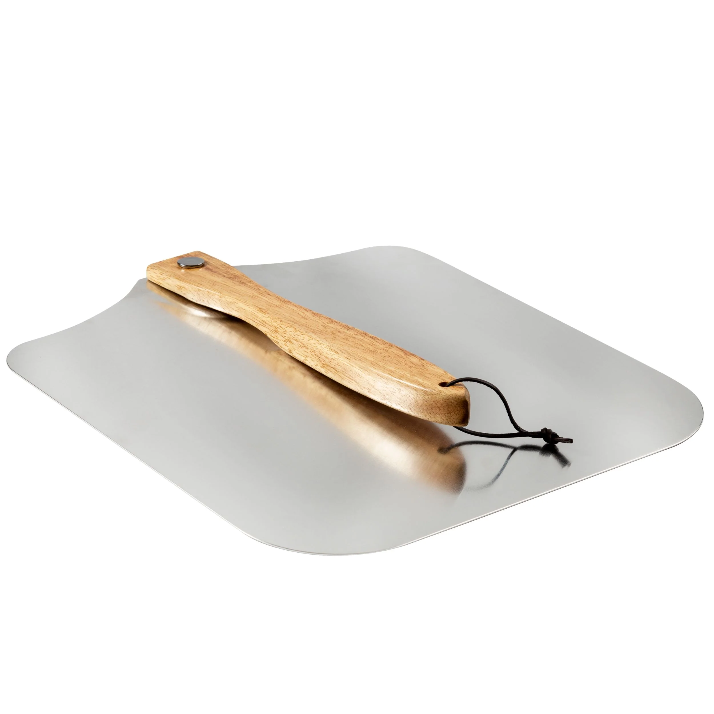 Winco KCH-08436 14 Inch Aluminum Folding Handle Pizza Peel with Wood Handle - Image 3