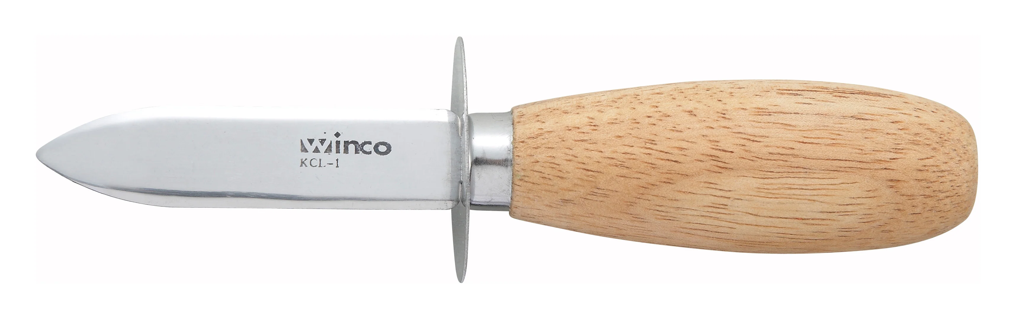 Winco KCL-1 5-7/8 Inch Overall 2-3/4 Inch Blade Oyster Clam Knife with Wooden Handle - Image 2