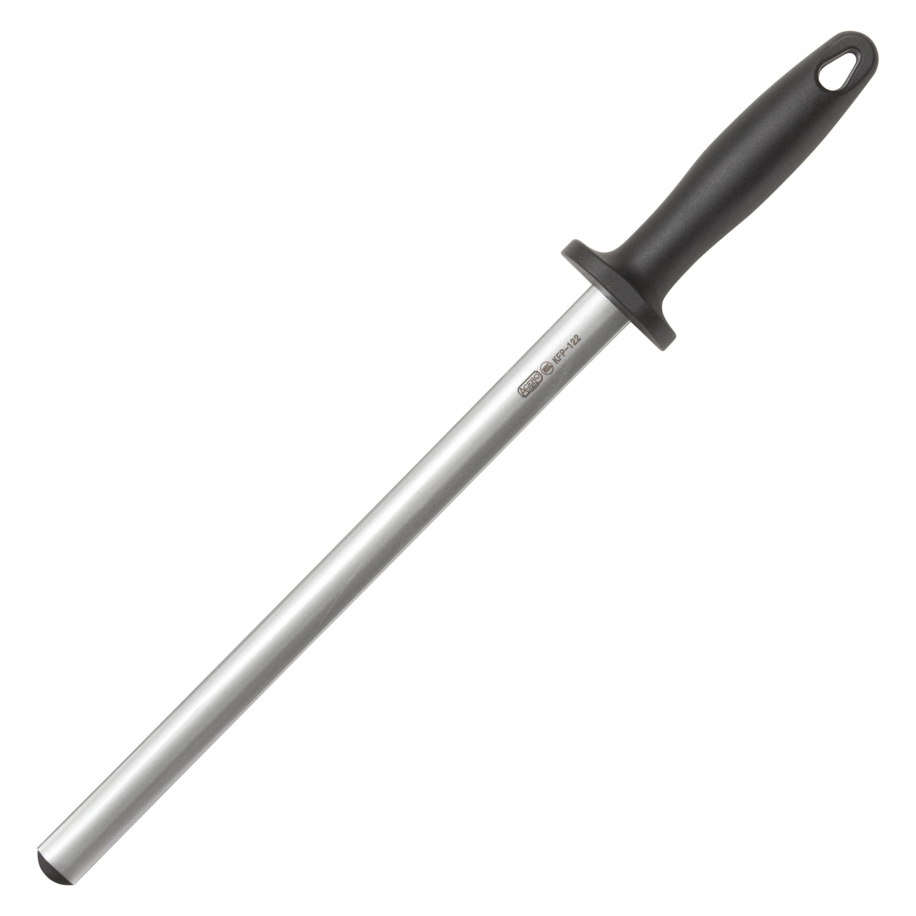 Winco KFP-122 12 Inch Diamond Coated Oval Sharpening Steel Nylon Handle
