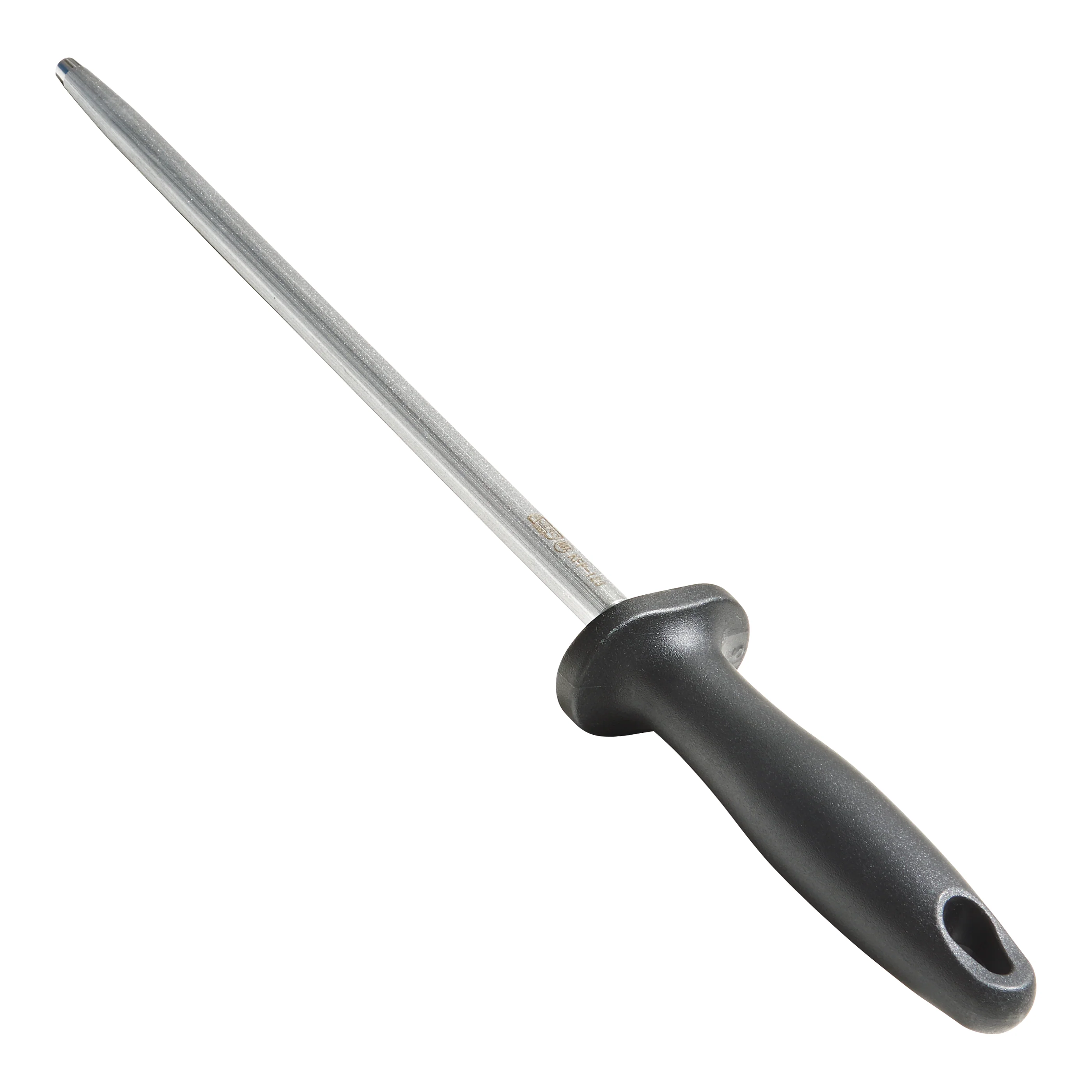 Winco KFP-123 12 Inch Round Sharpening Steel Diamond Coated Plastic Handle - Image 4